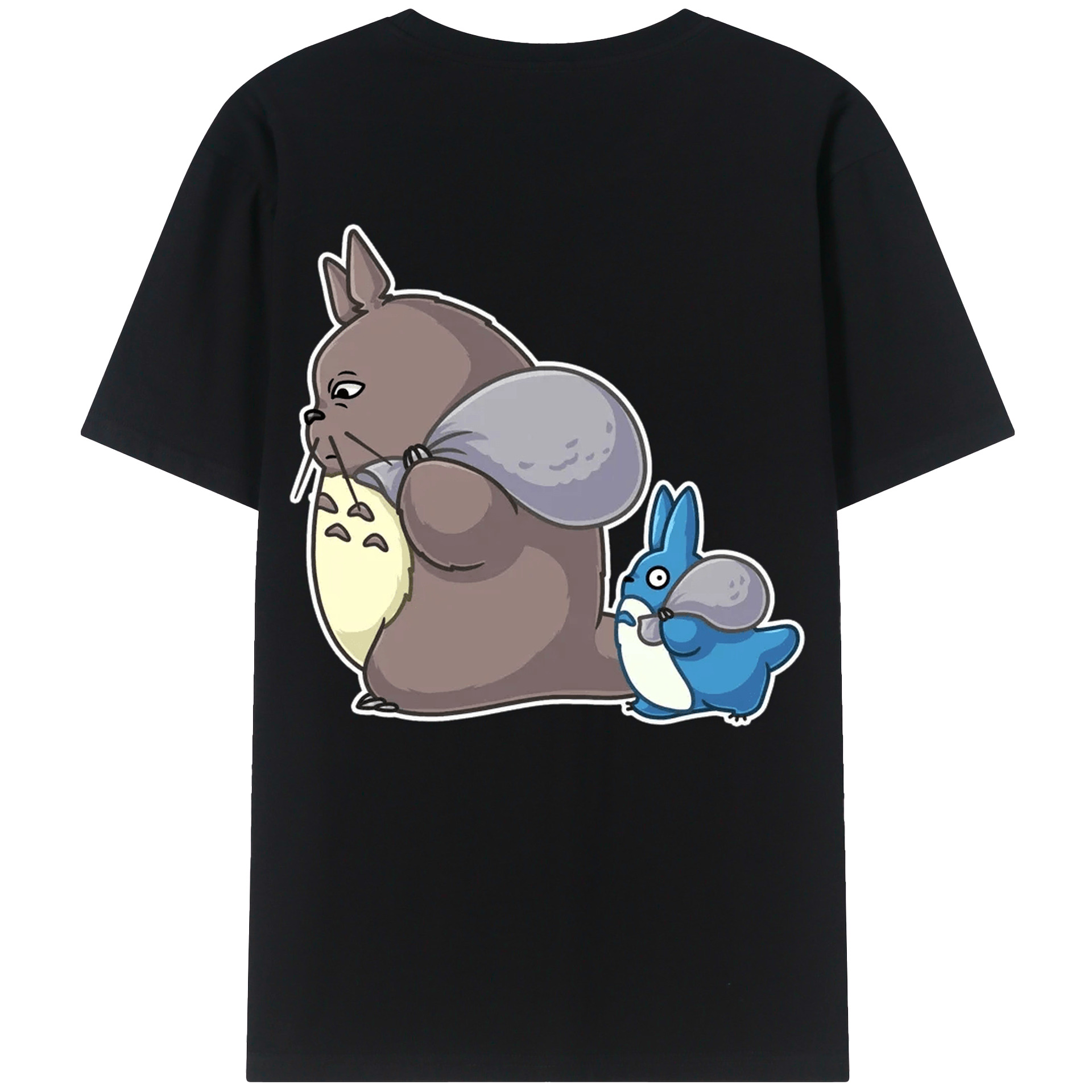 （画像用） となりのトトロ 草壁メイ 草壁サツキ My Neighbor Totoro Satsuki Kusakabe Mei Kusakabe 綿100％ メンズ半袖Tシャツ（バックプリント） 通気性