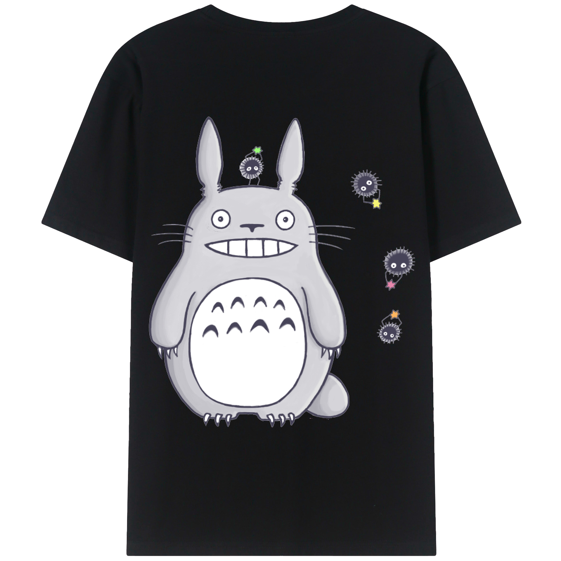 （画像用） となりのトトロ 草壁メイ 草壁サツキ My Neighbor Totoro Satsuki Kusakabe Mei Kusakabe 綿100％ メンズ半袖Tシャツ（バックプリント） 通気性