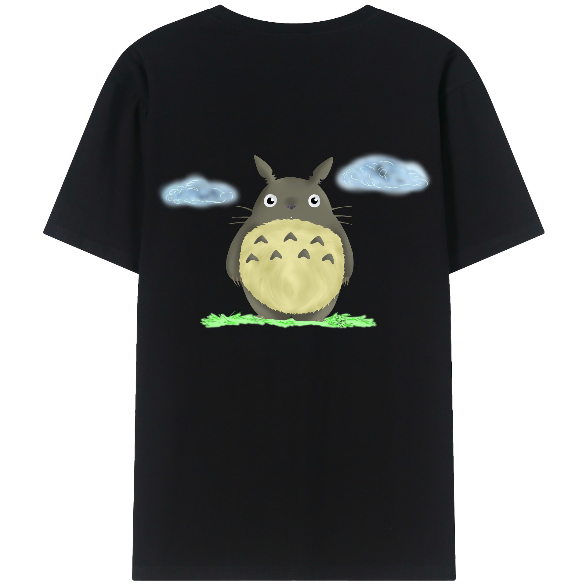 （画像用） となりのトトロ 草壁メイ 草壁サツキ My Neighbor Totoro Satsuki Kusakabe Mei Kusakabe 綿100％ メンズ半袖Tシャツ（バックプリント） 通気性