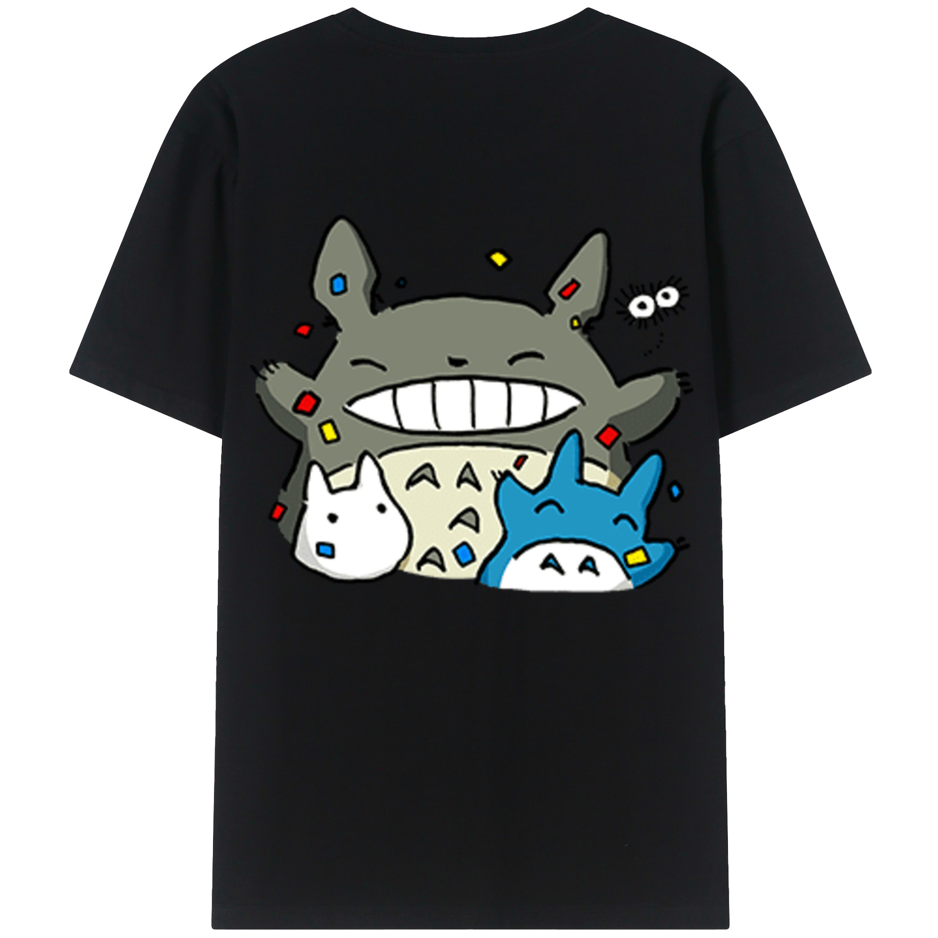 （画像用） となりのトトロ 草壁メイ 草壁サツキ My Neighbor Totoro Satsuki Kusakabe Mei Kusakabe 綿100％ メンズ半袖Tシャツ（バックプリント） 通気性