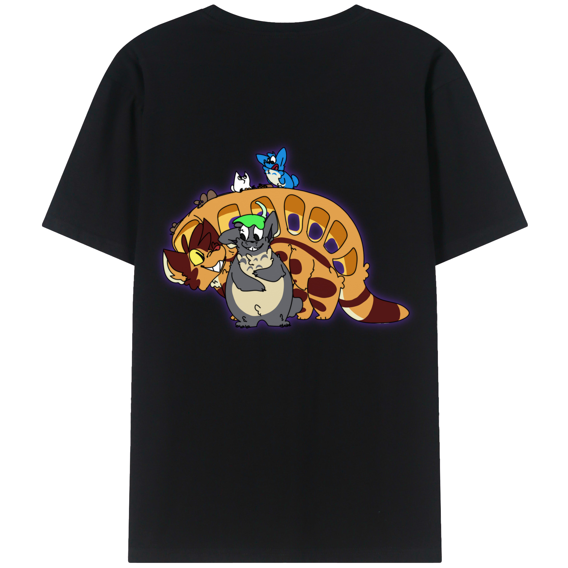 （画像用） となりのトトロ 草壁メイ 草壁サツキ My Neighbor Totoro Satsuki Kusakabe Mei Kusakabe 綿100％ メンズ半袖Tシャツ（バックプリント） 通気性
