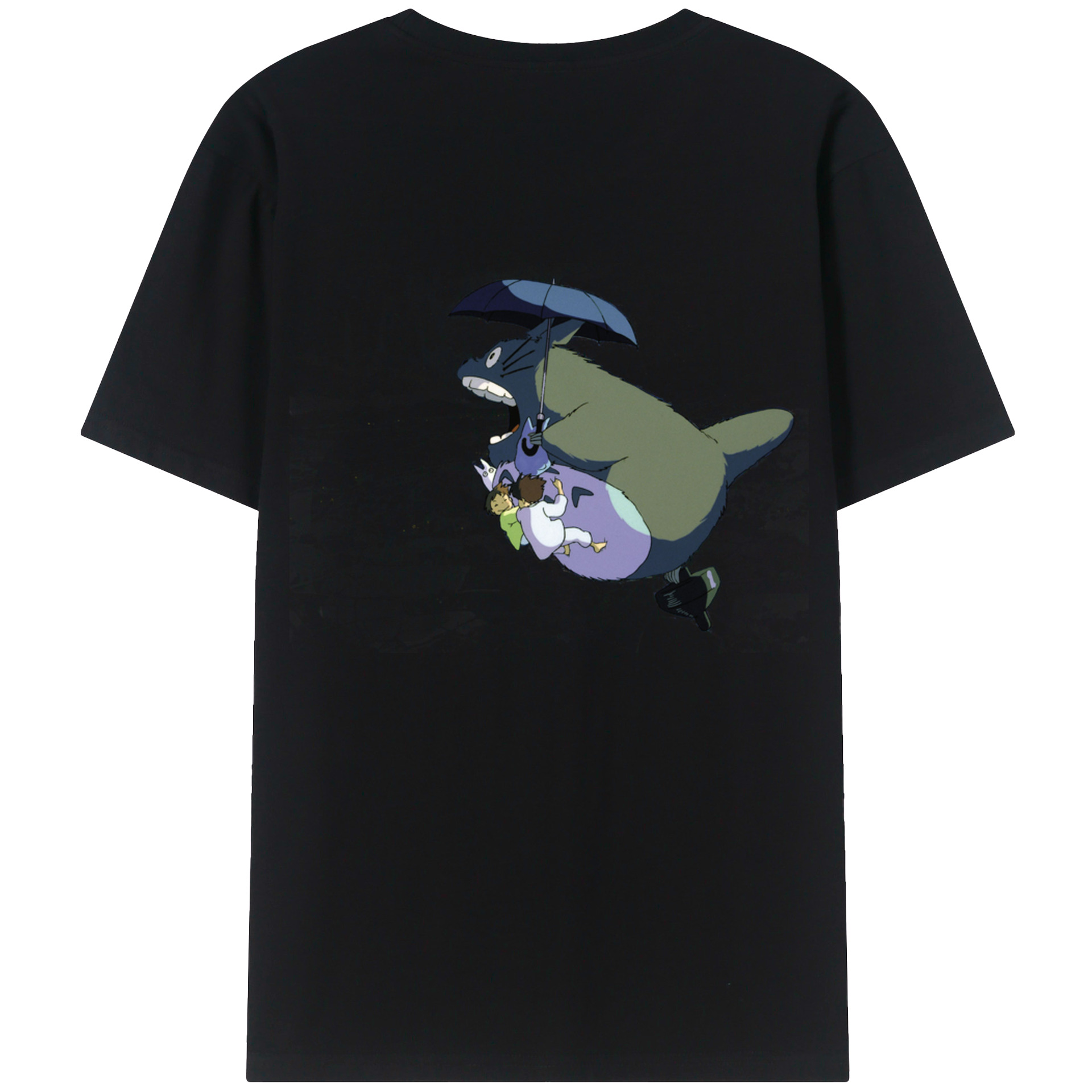 （画像用） となりのトトロ 草壁メイ 草壁サツキ My Neighbor Totoro Satsuki Kusakabe Mei Kusakabe 綿100％ メンズ半袖Tシャツ（バックプリント） 通気性