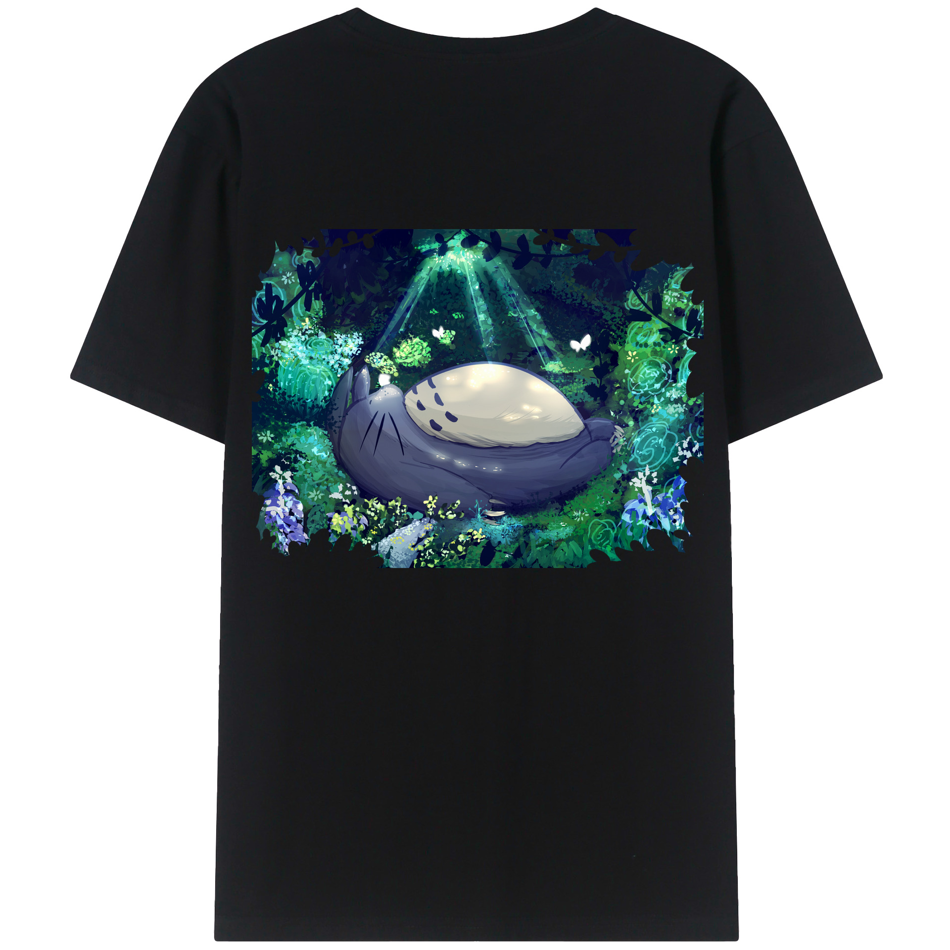 （画像用） となりのトトロ 草壁メイ 草壁サツキ My Neighbor Totoro Satsuki Kusakabe Mei Kusakabe 綿100％ メンズ半袖Tシャツ（バックプリント） 通気性