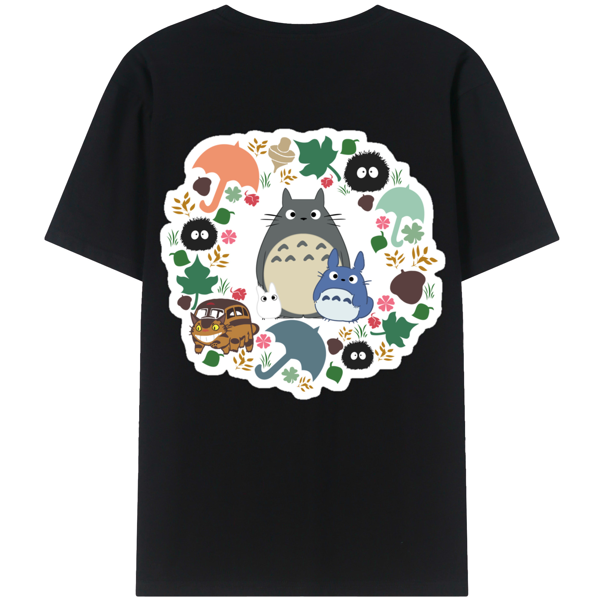 （画像用） となりのトトロ 草壁メイ 草壁サツキ My Neighbor Totoro Satsuki Kusakabe Mei Kusakabe 綿100％ メンズ半袖Tシャツ（バックプリント） 通気性