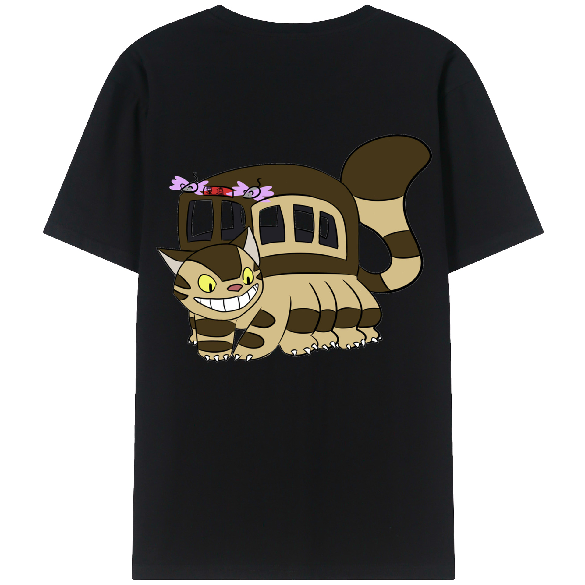 （画像用） となりのトトロ 草壁メイ 草壁サツキ My Neighbor Totoro Satsuki Kusakabe Mei Kusakabe 綿100％ メンズ半袖Tシャツ（バックプリント） 通気性