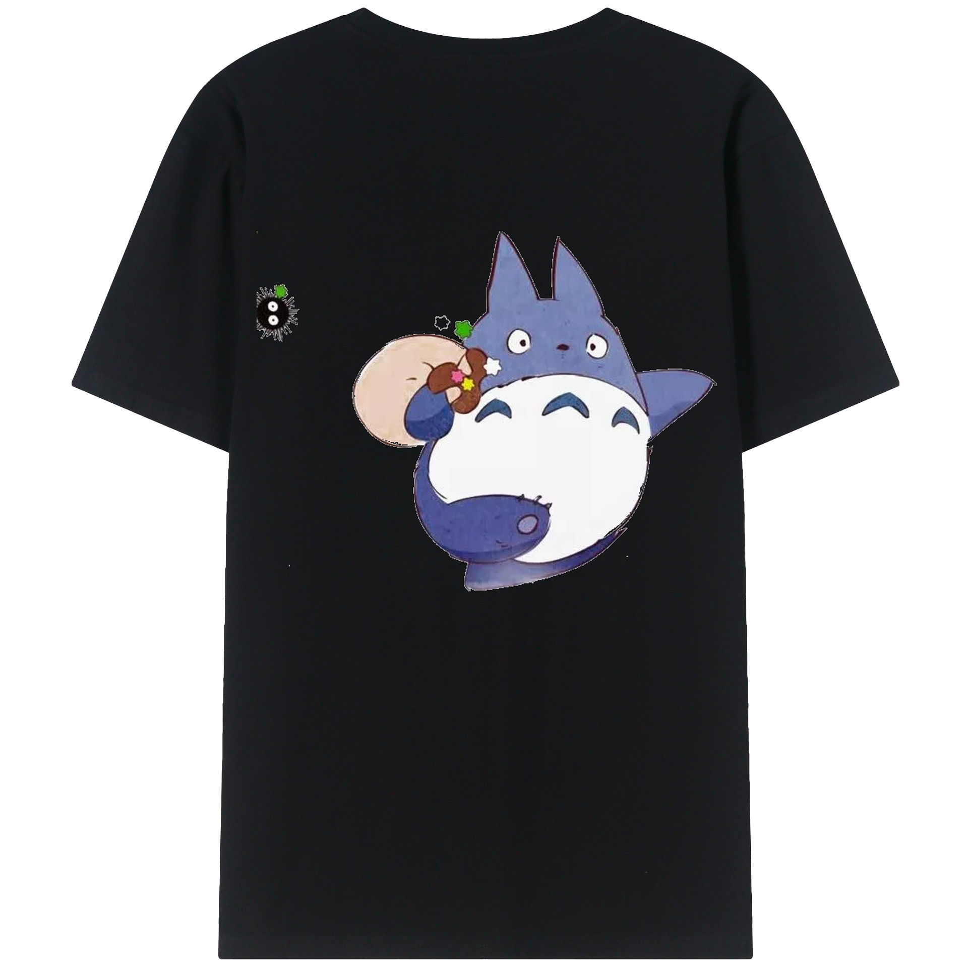 （画像用） となりのトトロ 草壁メイ 草壁サツキ My Neighbor Totoro Satsuki Kusakabe Mei Kusakabe 綿100％ メンズ半袖Tシャツ（バックプリント） 通気性