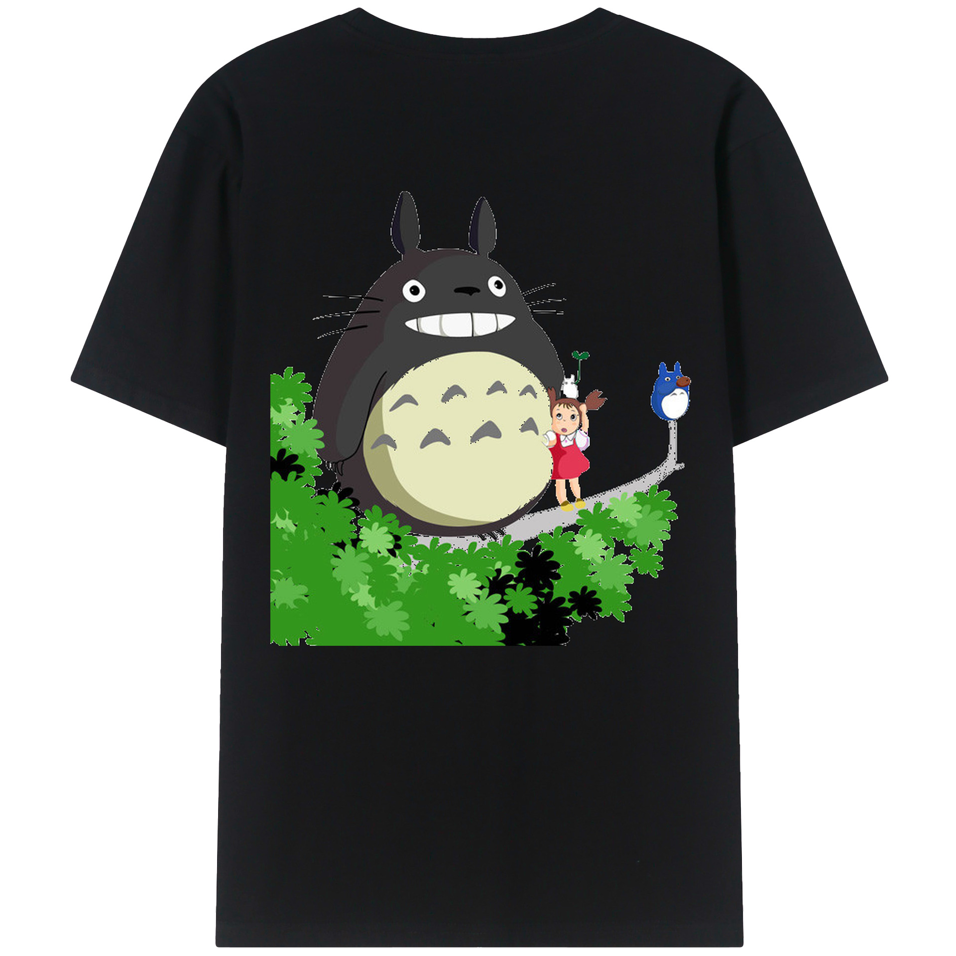 （画像用） となりのトトロ 草壁メイ 草壁サツキ My Neighbor Totoro Satsuki Kusakabe Mei Kusakabe 綿100％ メンズ半袖Tシャツ（バックプリント） 通気性
