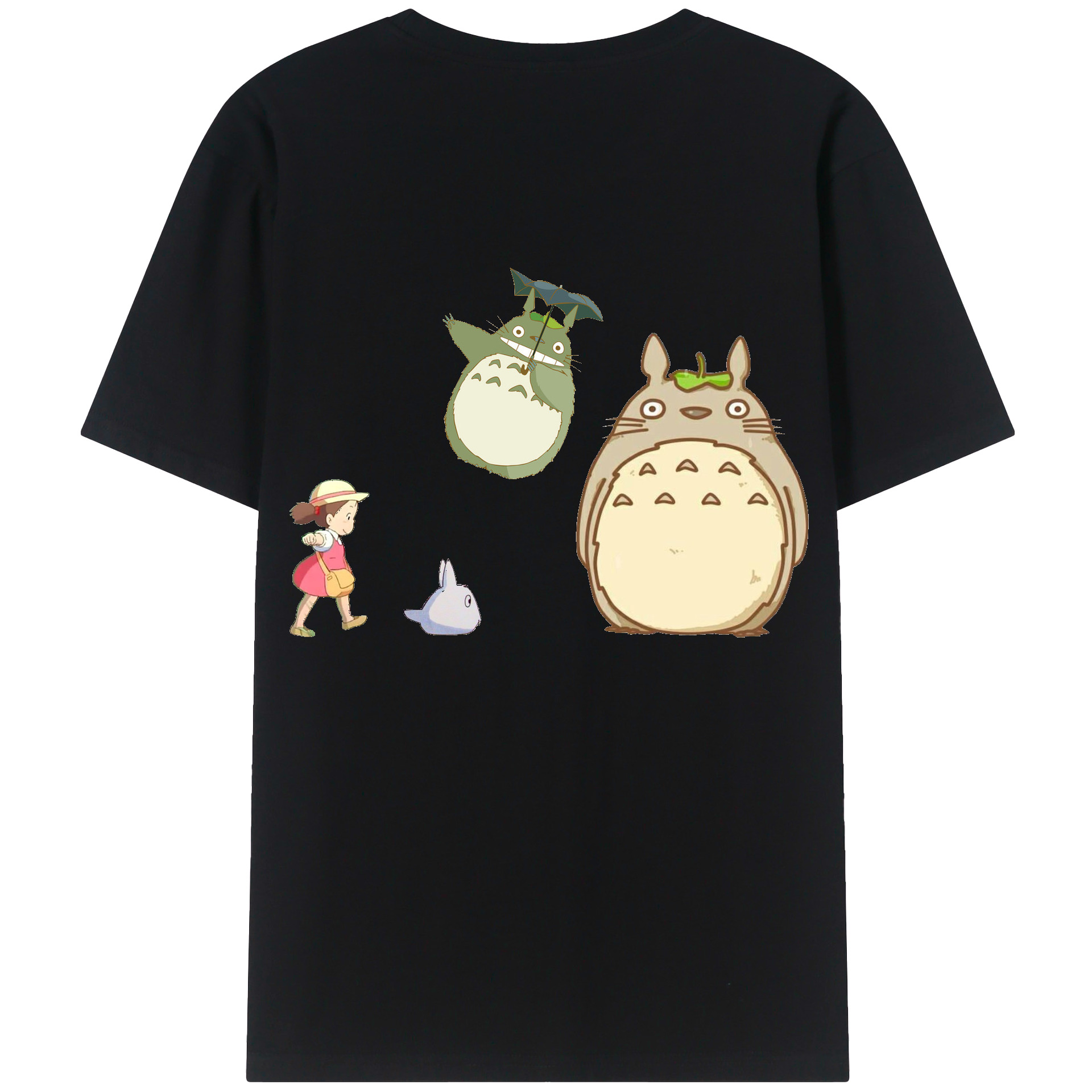（画像用） となりのトトロ 草壁メイ 草壁サツキ My Neighbor Totoro Satsuki Kusakabe Mei Kusakabe 綿100％ メンズ半袖Tシャツ（バックプリント） 通気性