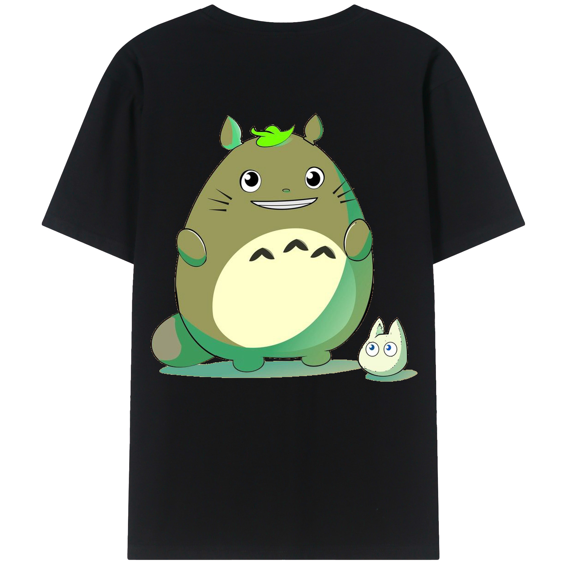 （画像用） となりのトトロ 草壁メイ 草壁サツキ My Neighbor Totoro Satsuki Kusakabe Mei Kusakabe 綿100％ メンズ半袖Tシャツ（バックプリント） 通気性