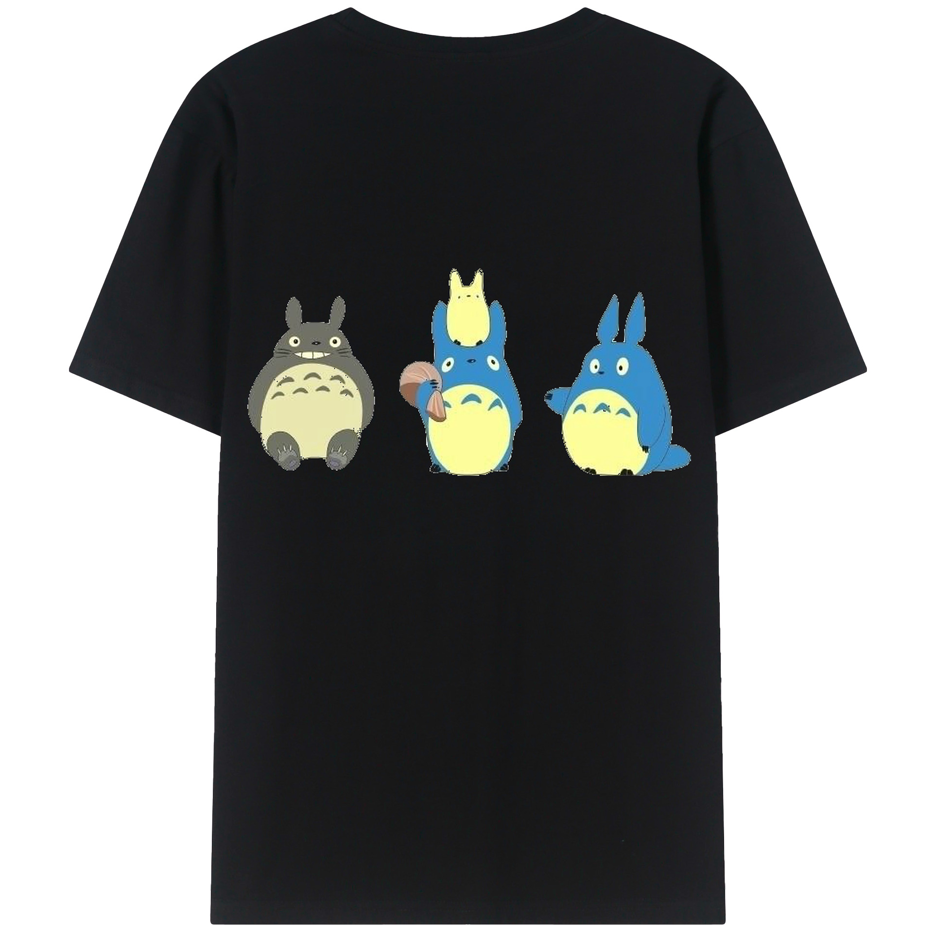 （画像用） となりのトトロ 草壁メイ 草壁サツキ My Neighbor Totoro Satsuki Kusakabe Mei Kusakabe 綿100％ メンズ半袖Tシャツ（バックプリント） 通気性