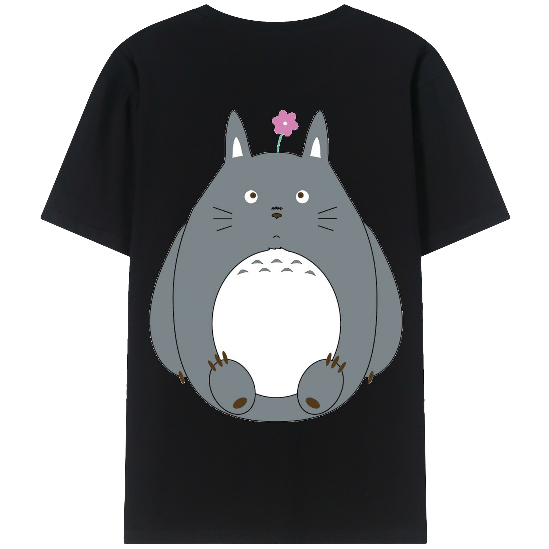 （画像用） となりのトトロ 草壁メイ 草壁サツキ My Neighbor Totoro Satsuki Kusakabe Mei Kusakabe 綿100％ メンズ半袖Tシャツ（バックプリント） 通気性