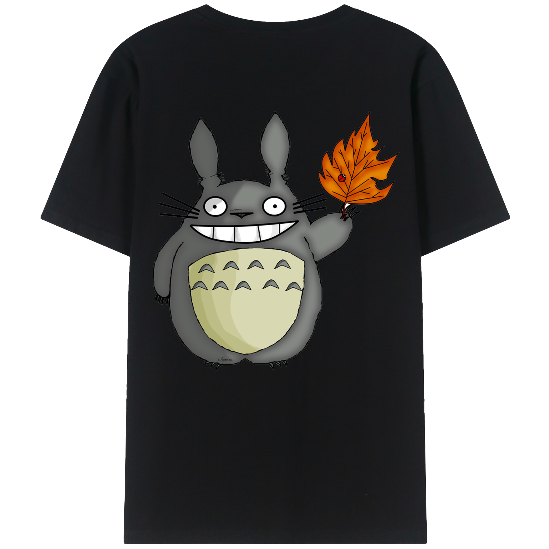（画像用） となりのトトロ 草壁メイ 草壁サツキ My Neighbor Totoro Satsuki Kusakabe Mei Kusakabe 綿100％ メンズ半袖Tシャツ（バックプリント） 通気性