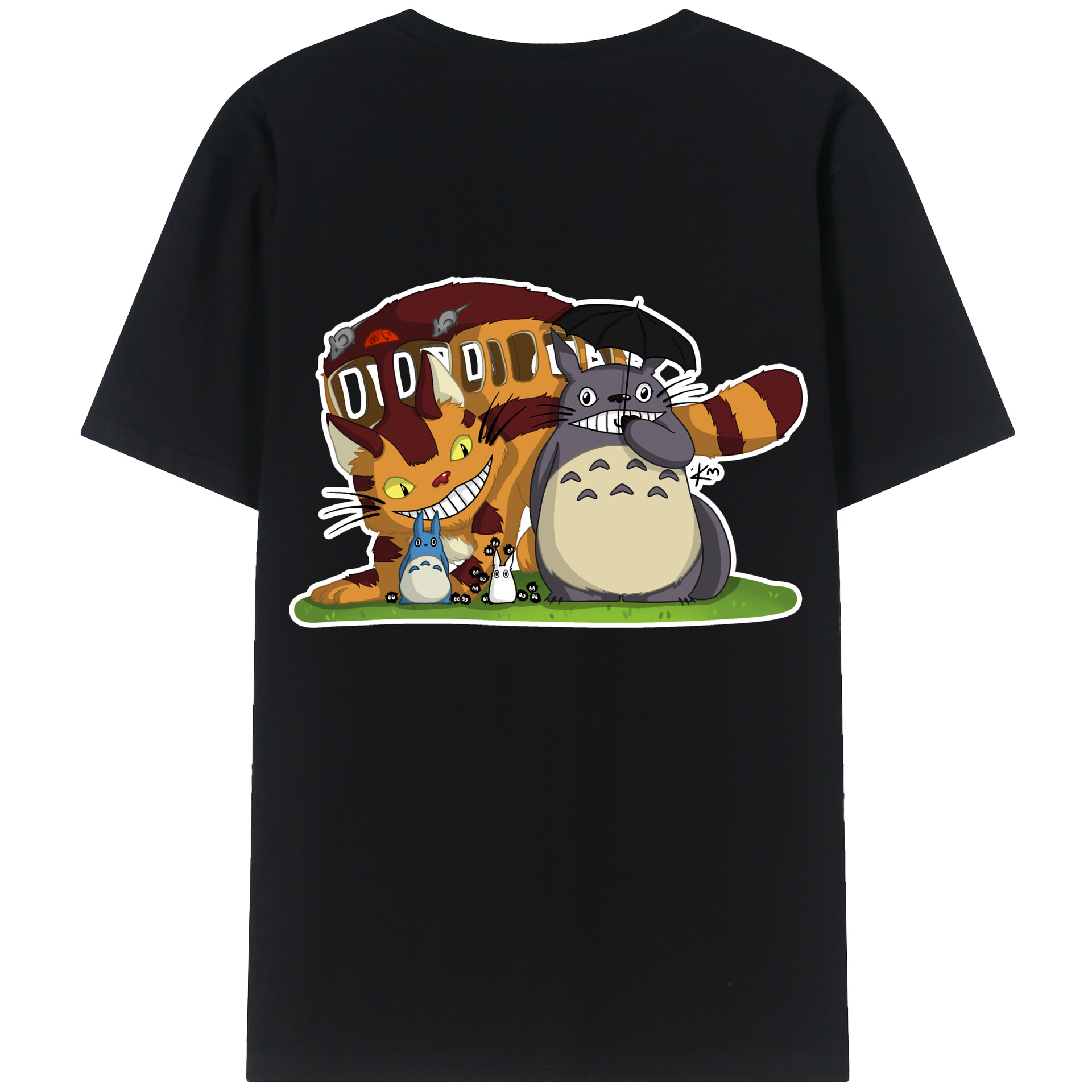 （画像用） となりのトトロ 草壁メイ 草壁サツキ My Neighbor Totoro Satsuki Kusakabe Mei Kusakabe 綿100％ メンズ半袖Tシャツ（バックプリント） 通気性