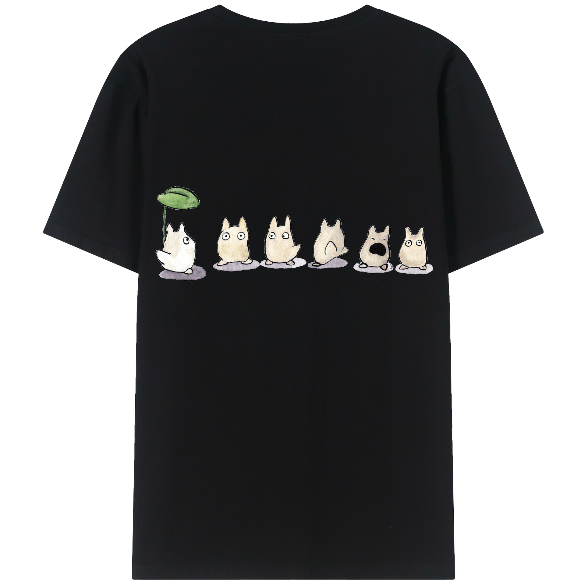 （画像用） となりのトトロ 草壁メイ 草壁サツキ My Neighbor Totoro Satsuki Kusakabe Mei Kusakabe 綿100％ メンズ半袖Tシャツ（バックプリント） 通気性