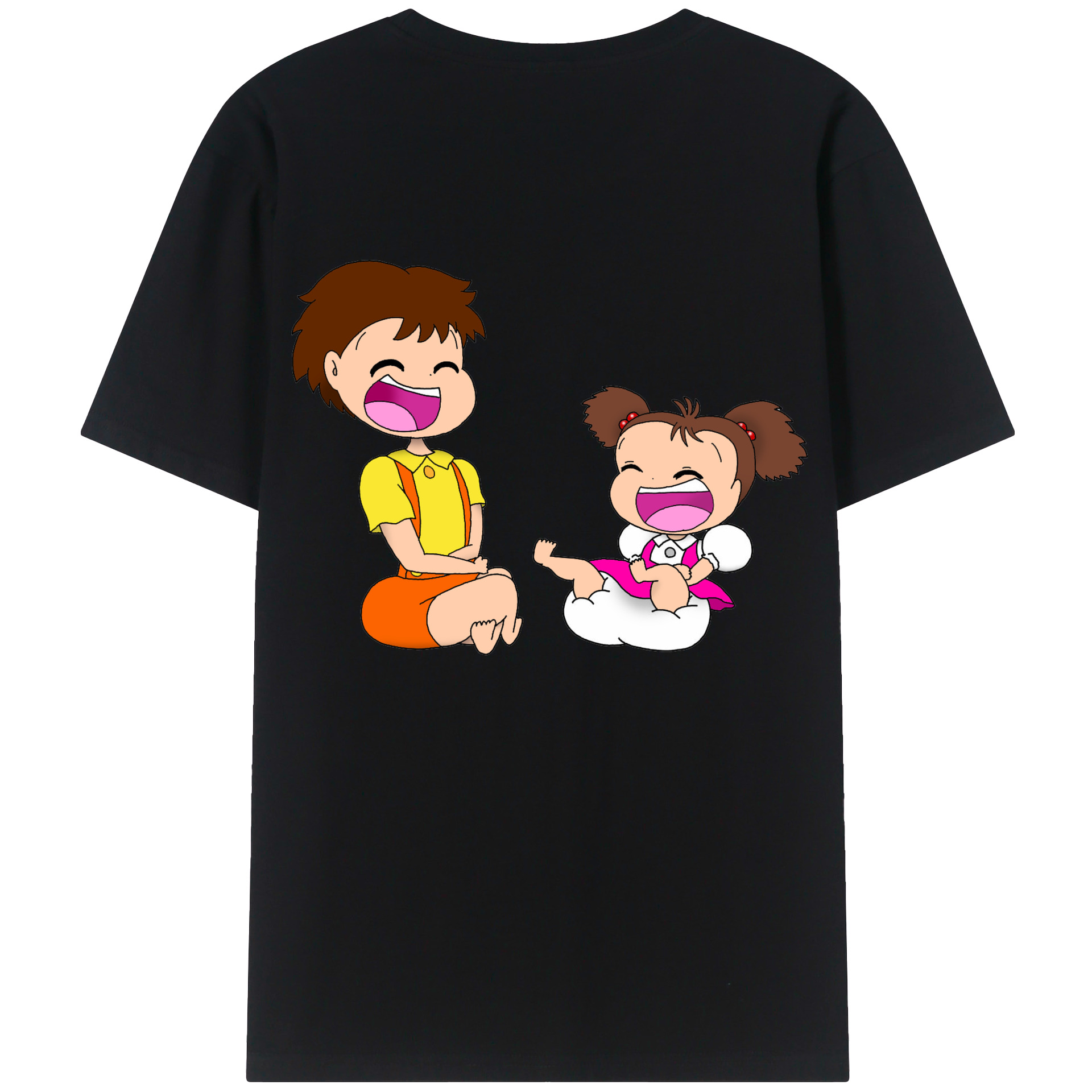 （画像用） となりのトトロ 草壁メイ 草壁サツキ My Neighbor Totoro Satsuki Kusakabe Mei Kusakabe 綿100％ メンズ半袖Tシャツ（バックプリント） 通気性