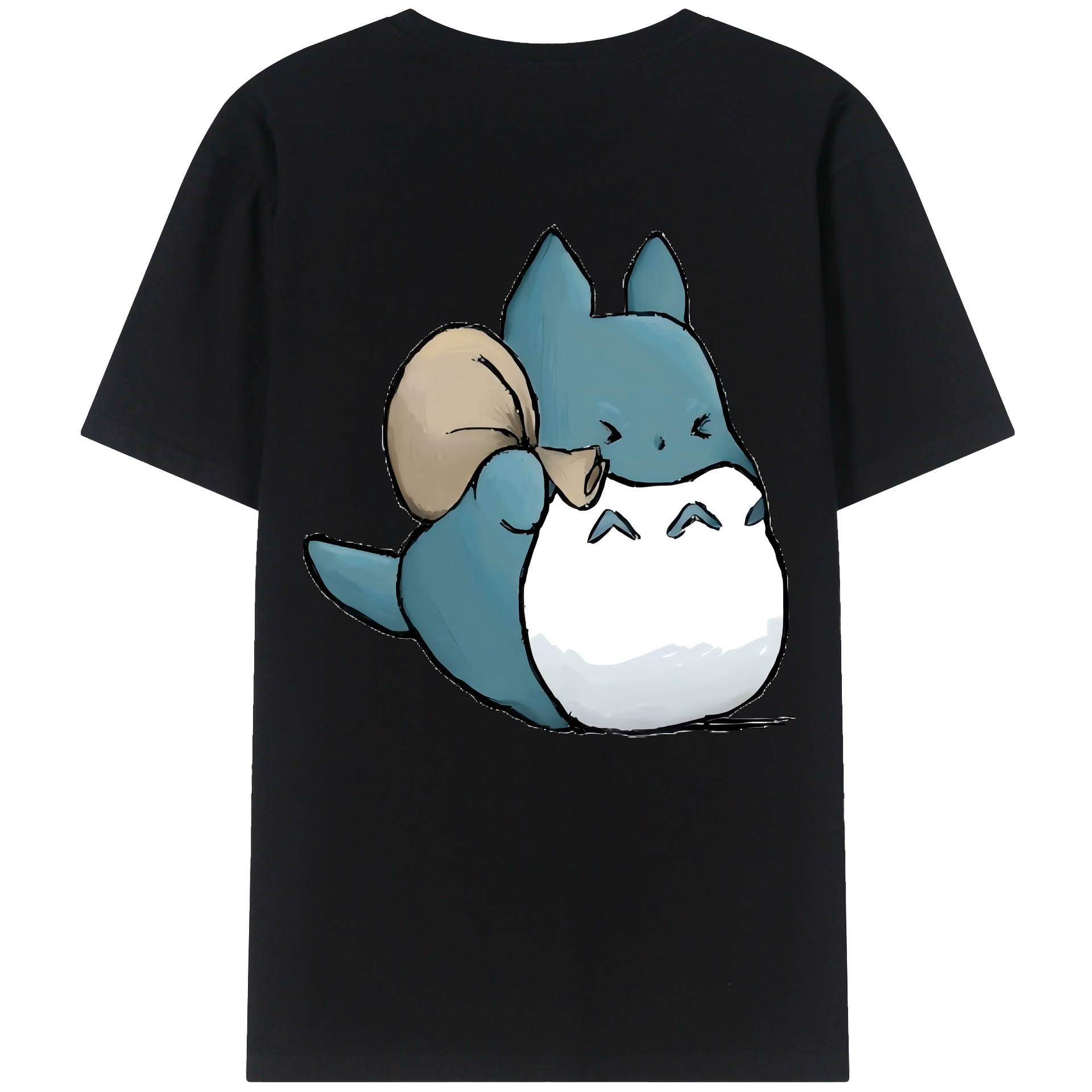 （画像用） となりのトトロ 草壁メイ 草壁サツキ My Neighbor Totoro Satsuki Kusakabe Mei Kusakabe 綿100％ メンズ半袖Tシャツ（バックプリント） 通気性