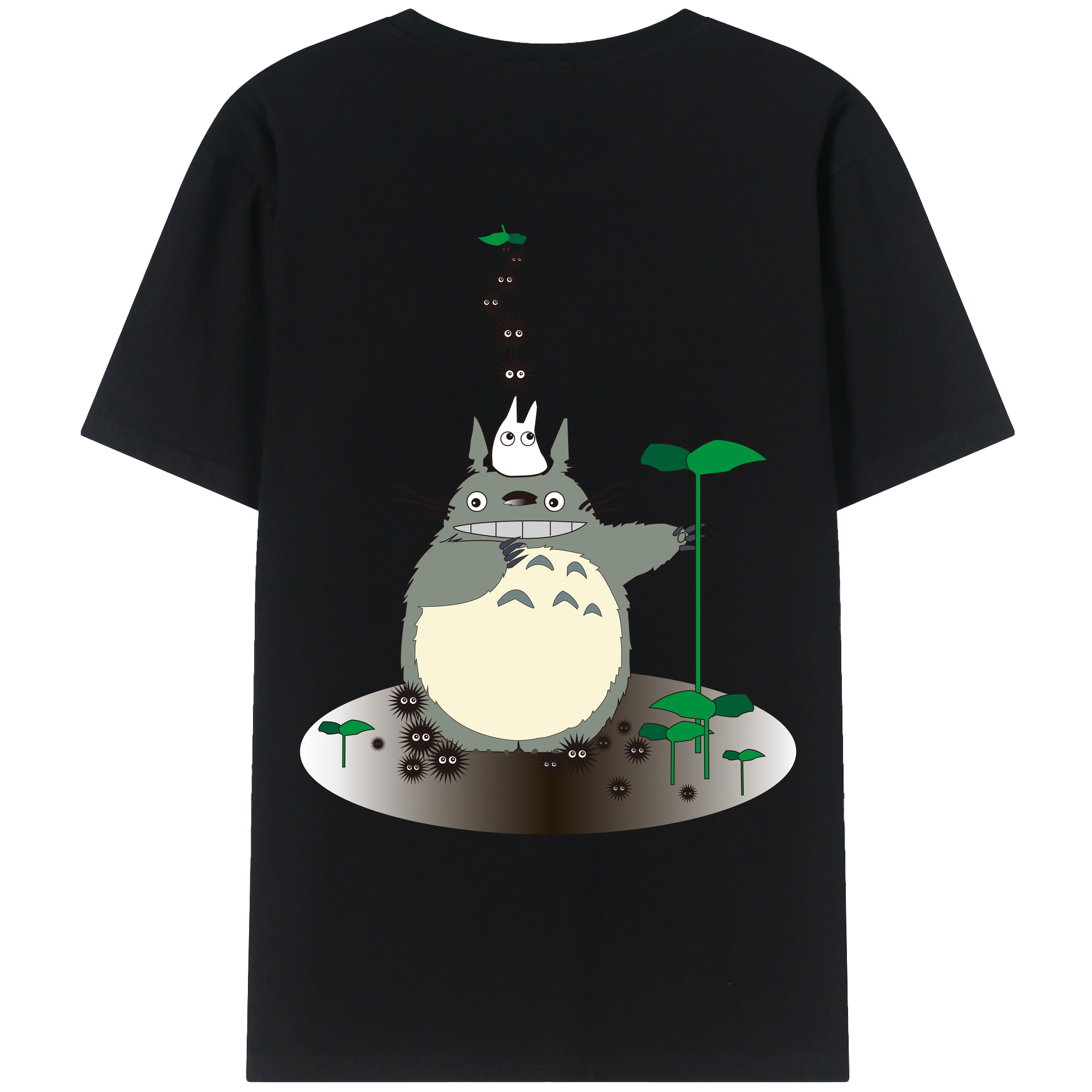 （画像用） となりのトトロ 草壁メイ 草壁サツキ My Neighbor Totoro Satsuki Kusakabe Mei Kusakabe 綿100％ メンズ半袖Tシャツ（バックプリント） 通気性