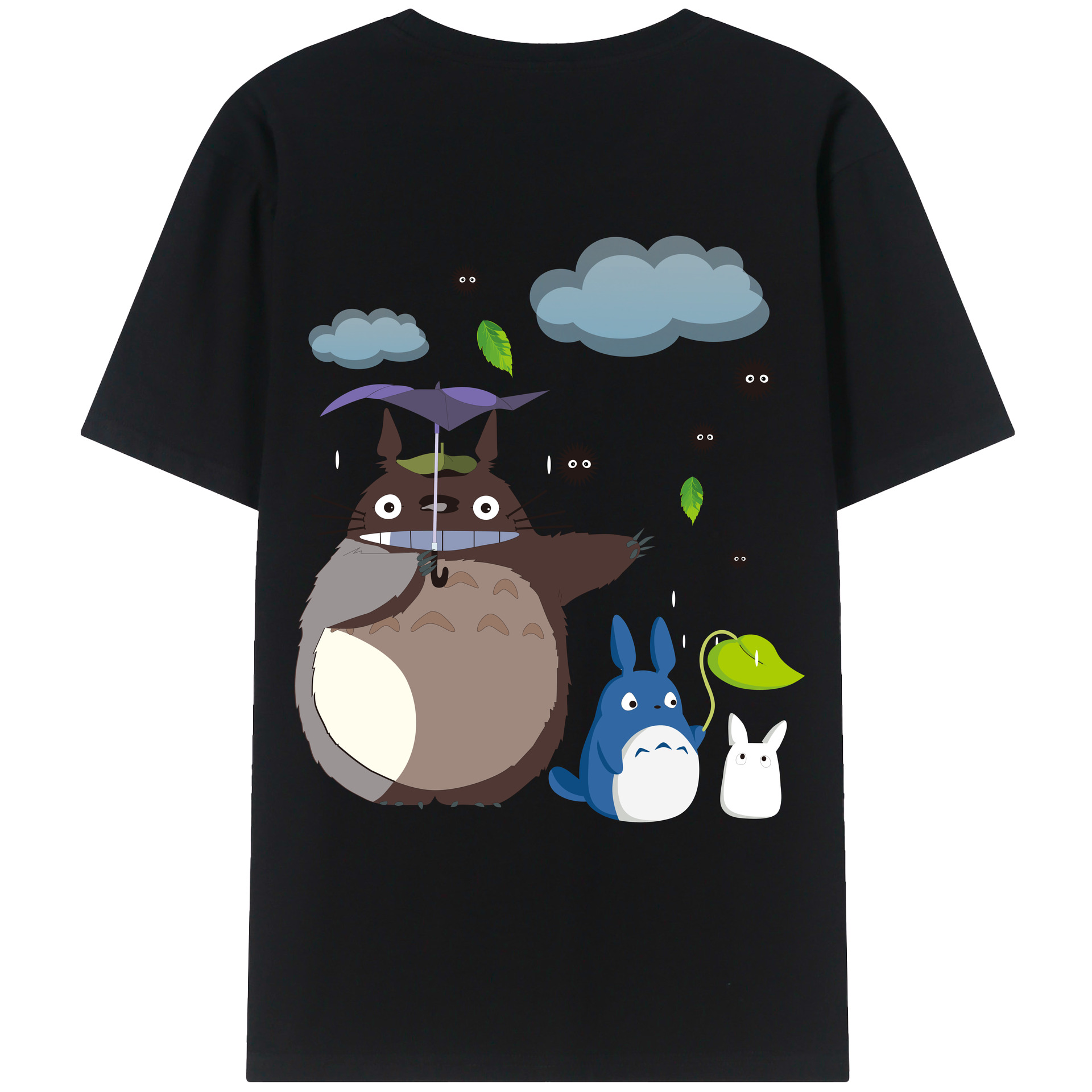 （画像用） となりのトトロ 草壁メイ 草壁サツキ My Neighbor Totoro Satsuki Kusakabe Mei Kusakabe 綿100％ メンズ半袖Tシャツ（バックプリント） 通気性