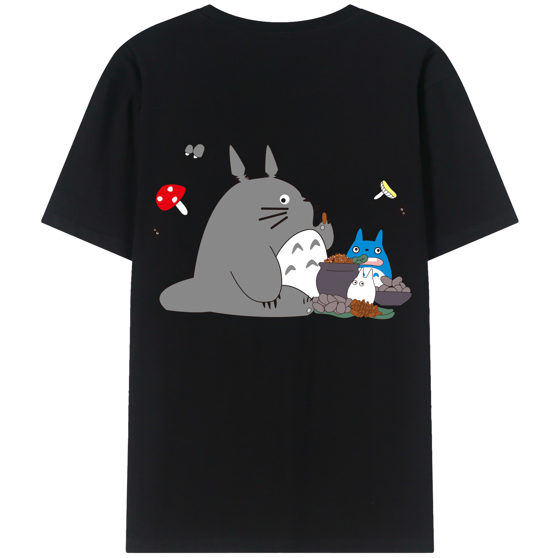 （画像用） となりのトトロ 草壁メイ 草壁サツキ My Neighbor Totoro Satsuki Kusakabe Mei Kusakabe 綿100％ メンズ半袖Tシャツ（バックプリント） 通気性