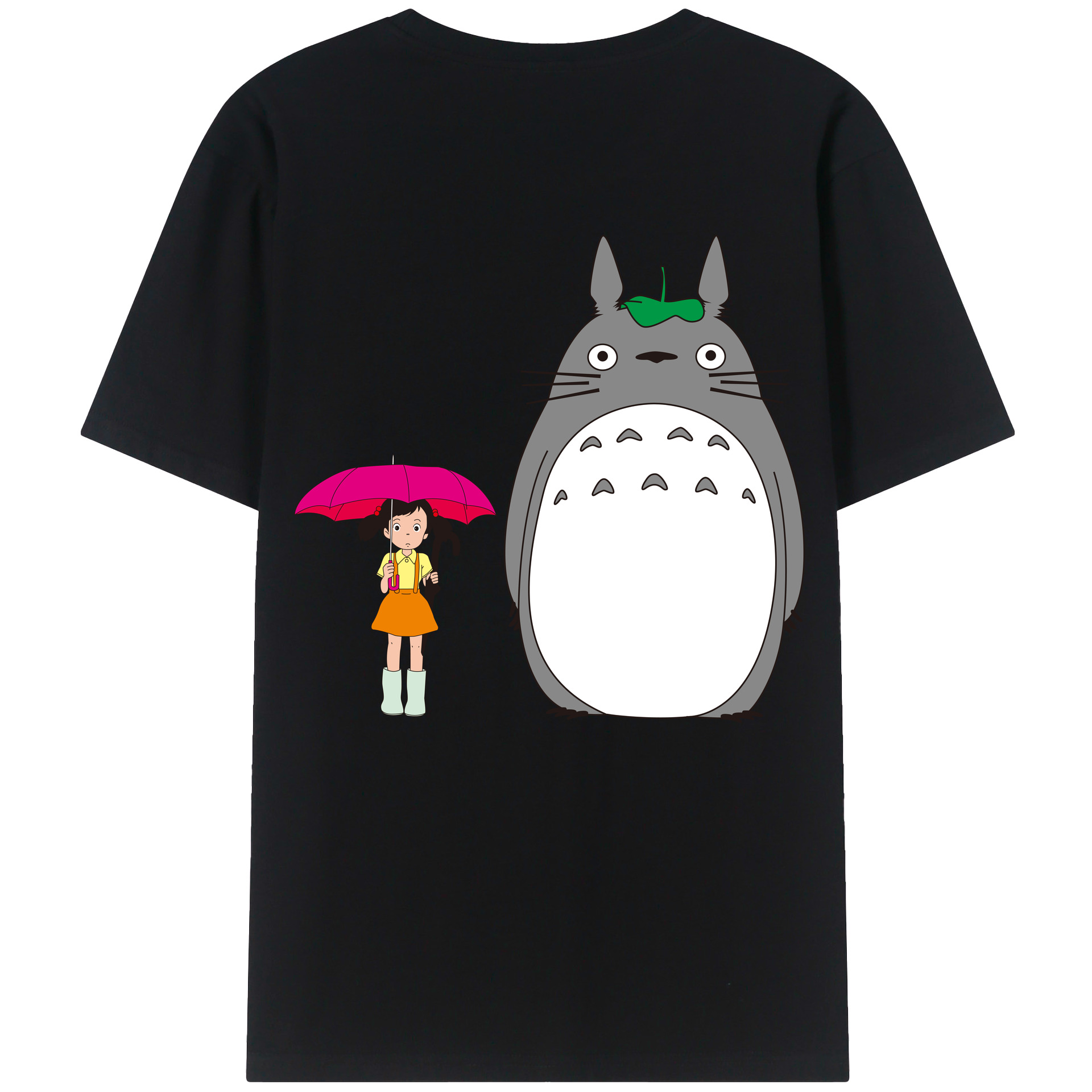 （画像用） となりのトトロ 草壁メイ 草壁サツキ My Neighbor Totoro Satsuki Kusakabe Mei Kusakabe 綿100％ メンズ半袖Tシャツ（バックプリント） 通気性