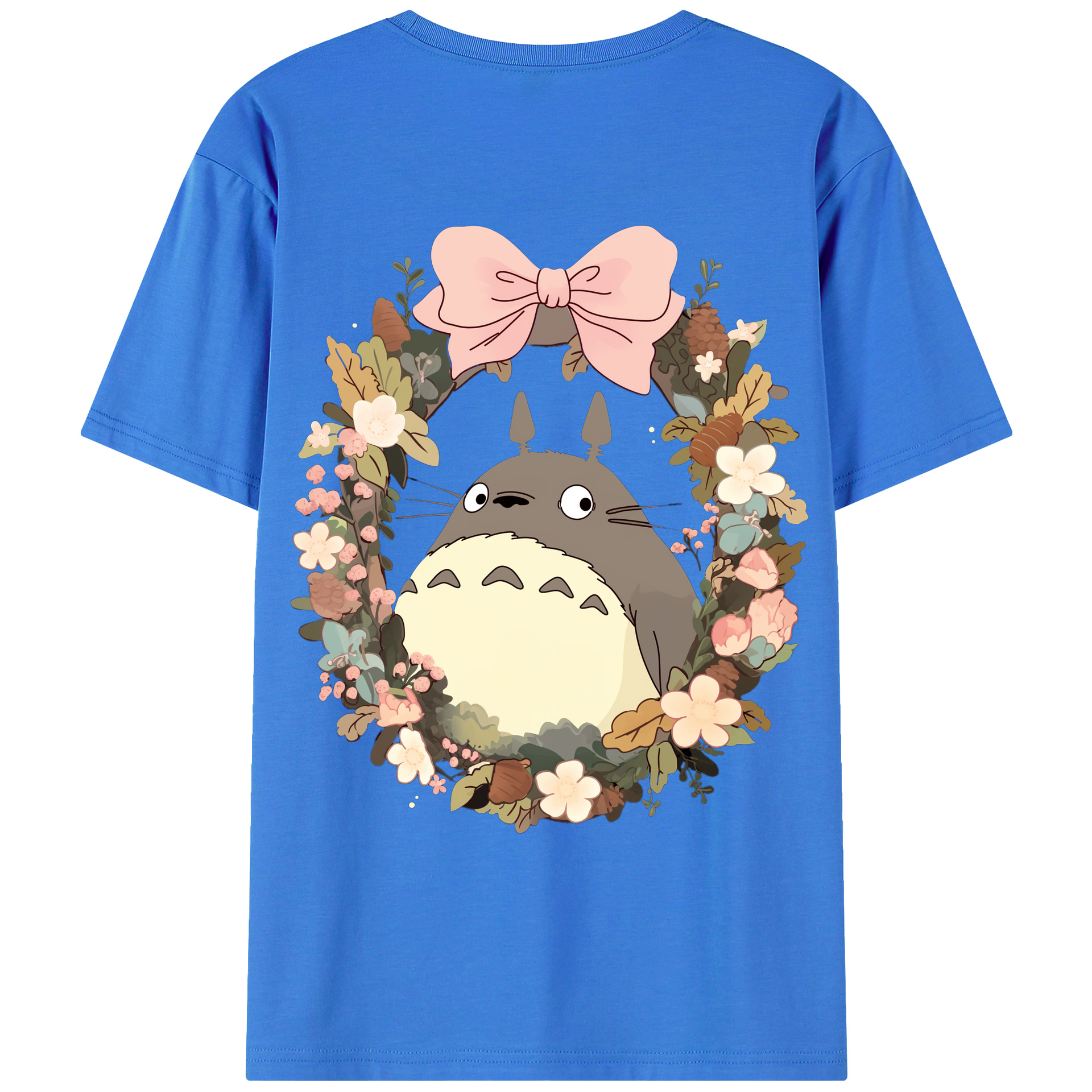（画像用） となりのトトロ 草壁メイ 草壁サツキ My Neighbor Totoro Satsuki Kusakabe Mei Kusakabe 綿100％ メンズ半袖Tシャツ（バックプリント） 通気性