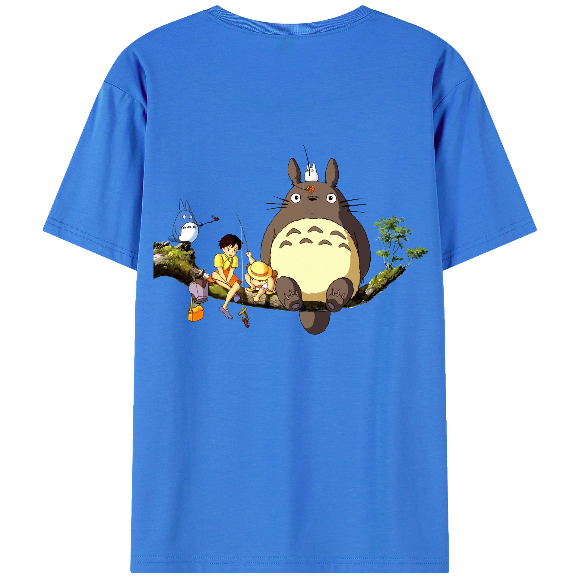 （画像用） となりのトトロ 草壁メイ 草壁サツキ My Neighbor Totoro Satsuki Kusakabe Mei Kusakabe 綿100％ メンズ半袖Tシャツ（バックプリント） 通気性