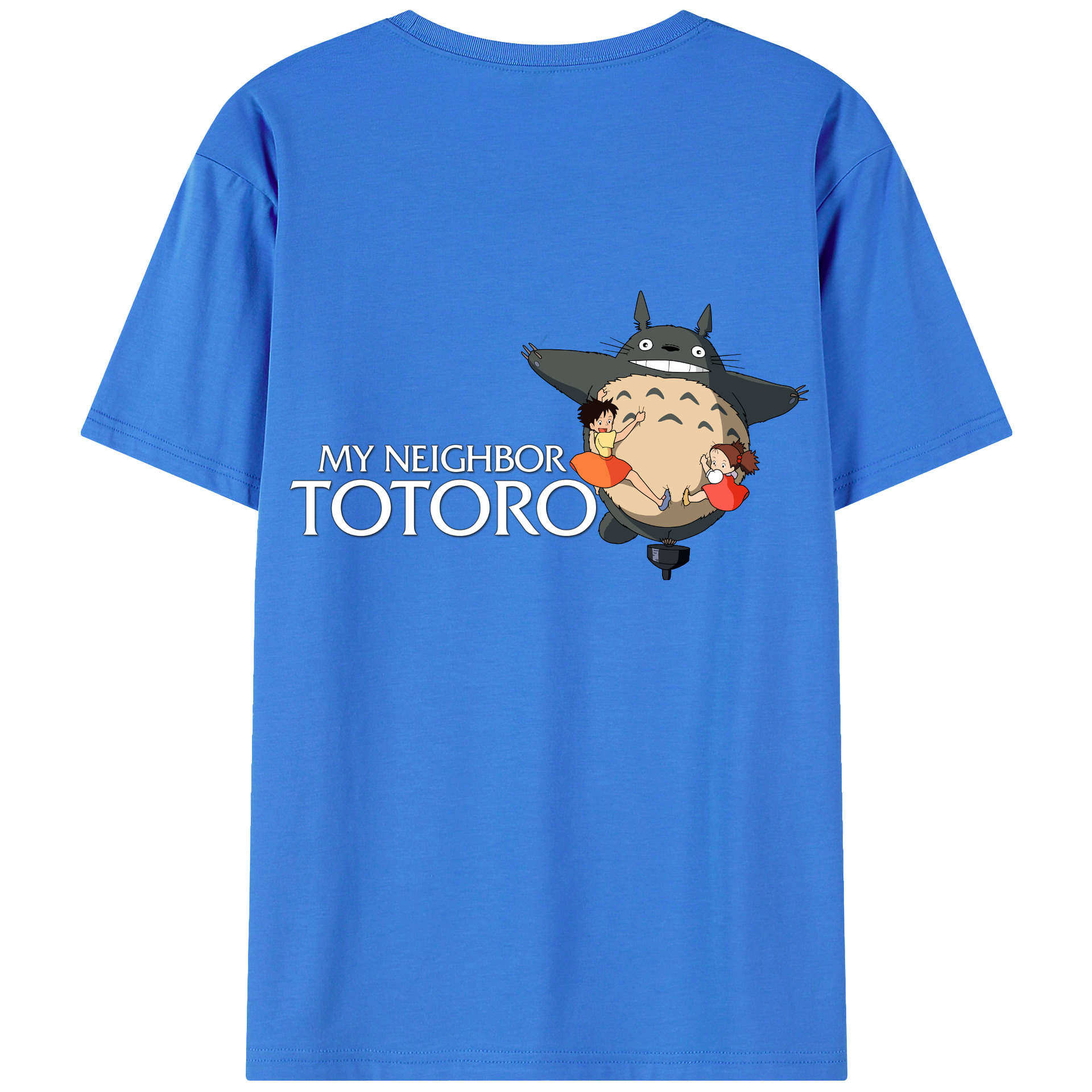 （画像用） となりのトトロ 草壁メイ 草壁サツキ My Neighbor Totoro Satsuki Kusakabe Mei Kusakabe 綿100％ メンズ半袖Tシャツ（バックプリント） 通気性