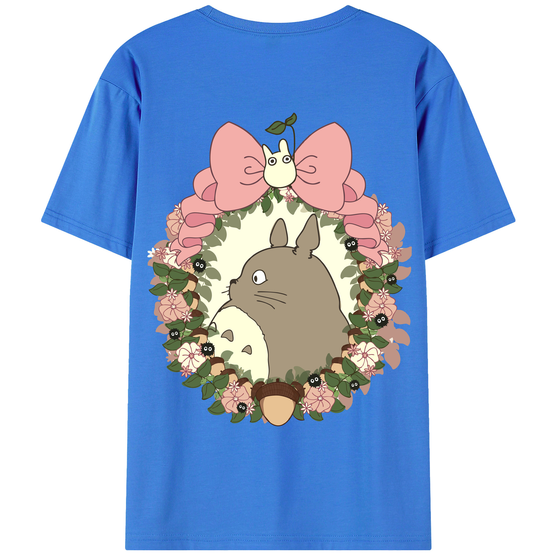 （画像用） となりのトトロ 草壁メイ 草壁サツキ My Neighbor Totoro Satsuki Kusakabe Mei Kusakabe 綿100％ メンズ半袖Tシャツ（バックプリント） 通気性