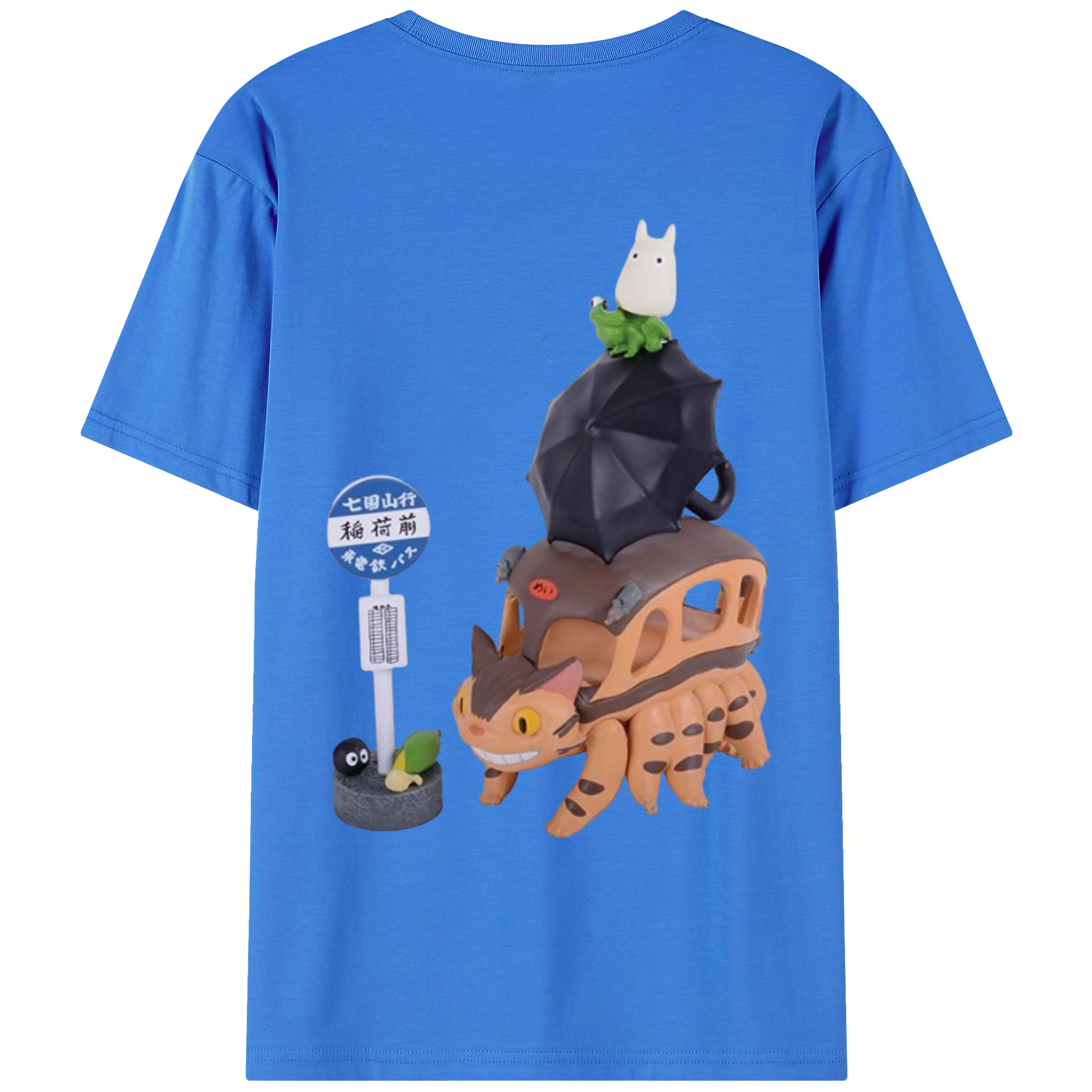（画像用） となりのトトロ 草壁メイ 草壁サツキ My Neighbor Totoro Satsuki Kusakabe Mei Kusakabe 綿100％ メンズ半袖Tシャツ（バックプリント） 通気性