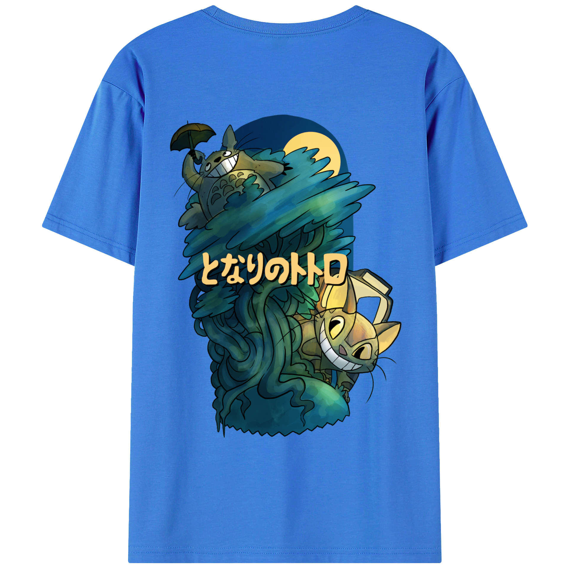 （画像用） となりのトトロ 草壁メイ 草壁サツキ My Neighbor Totoro Satsuki Kusakabe Mei Kusakabe 綿100％ メンズ半袖Tシャツ（バックプリント） 通気性