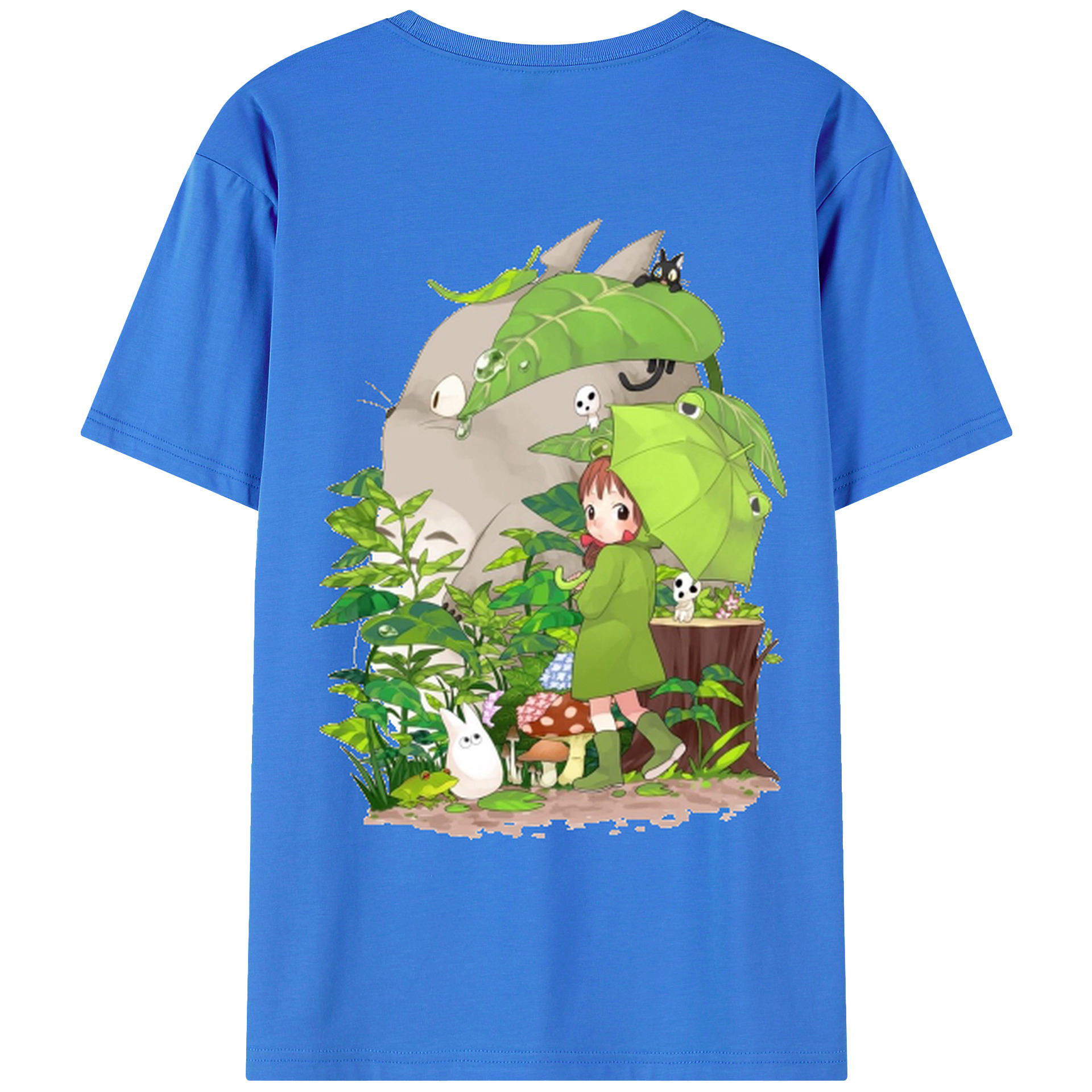 （画像用） となりのトトロ 草壁メイ 草壁サツキ My Neighbor Totoro Satsuki Kusakabe Mei Kusakabe 綿100％ メンズ半袖Tシャツ（バックプリント） 通気性