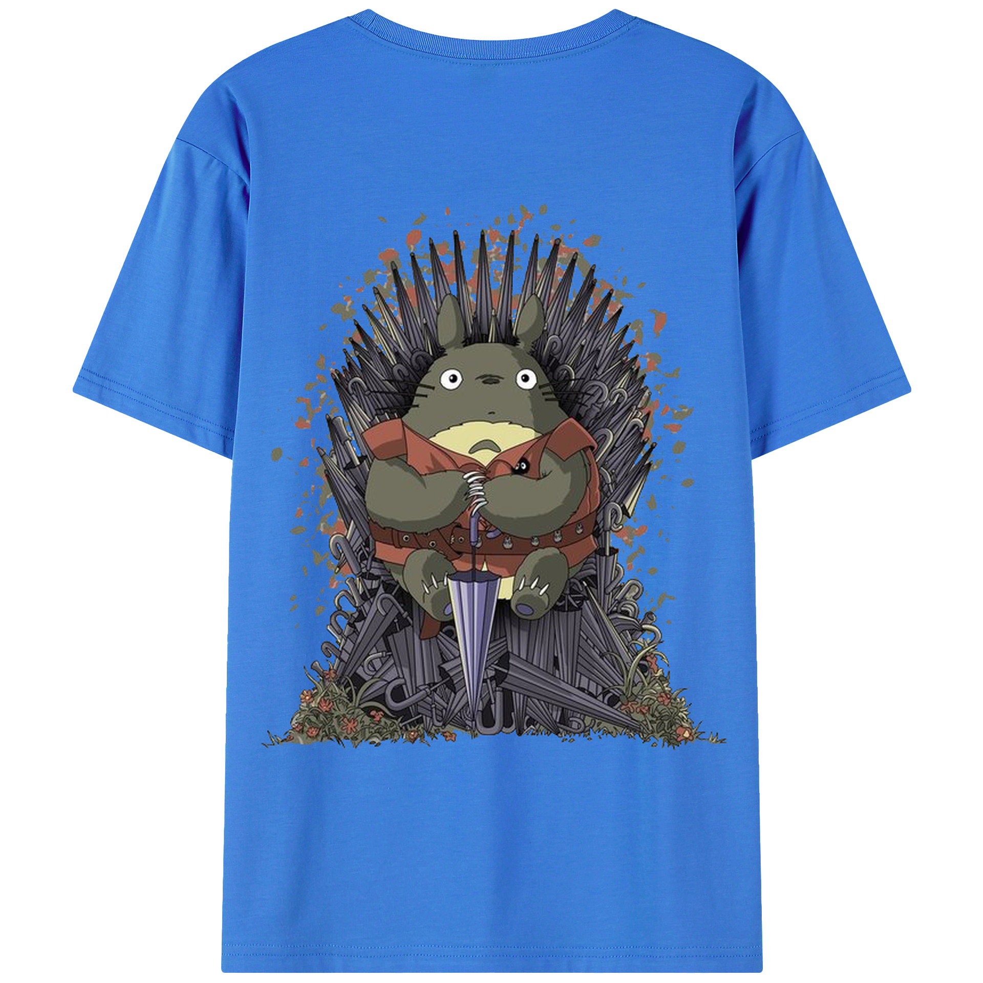 （画像用） となりのトトロ 草壁メイ 草壁サツキ My Neighbor Totoro Satsuki Kusakabe Mei Kusakabe 綿100％ メンズ半袖Tシャツ（バックプリント） 通気性