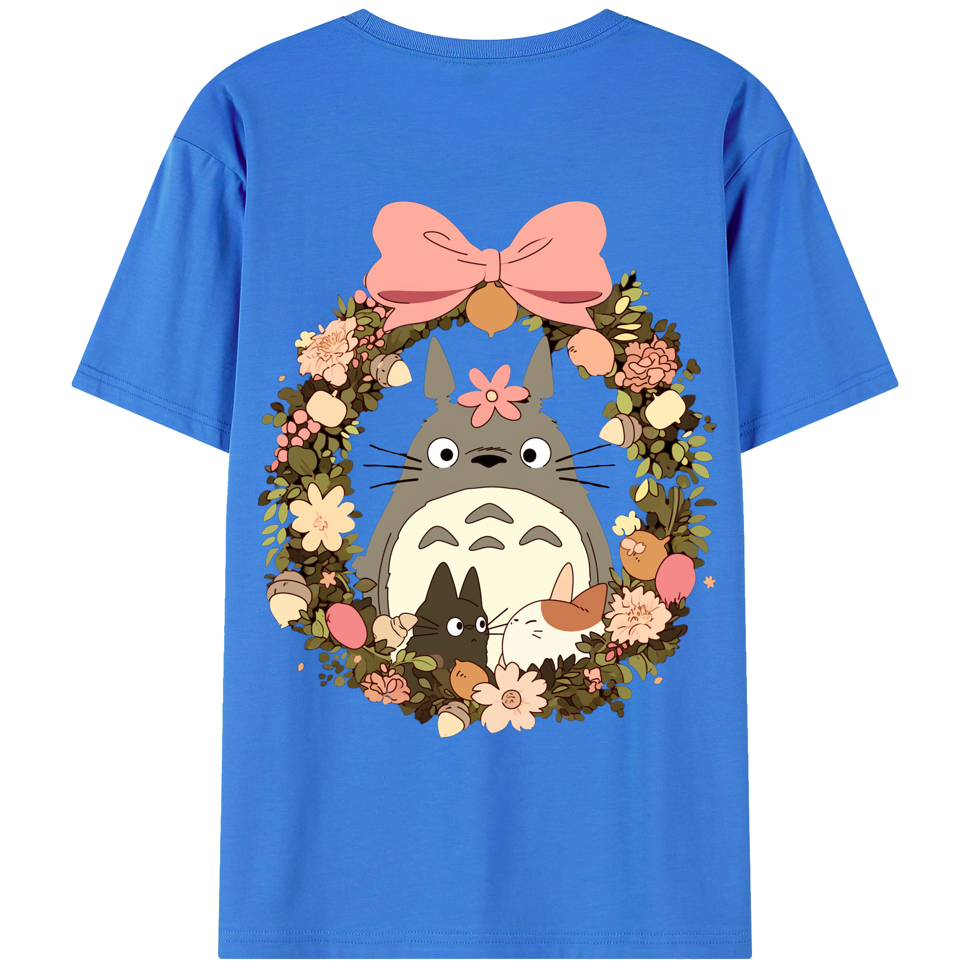 （画像用） となりのトトロ 草壁メイ 草壁サツキ My Neighbor Totoro Satsuki Kusakabe Mei Kusakabe 綿100％ メンズ半袖Tシャツ（バックプリント） 通気性