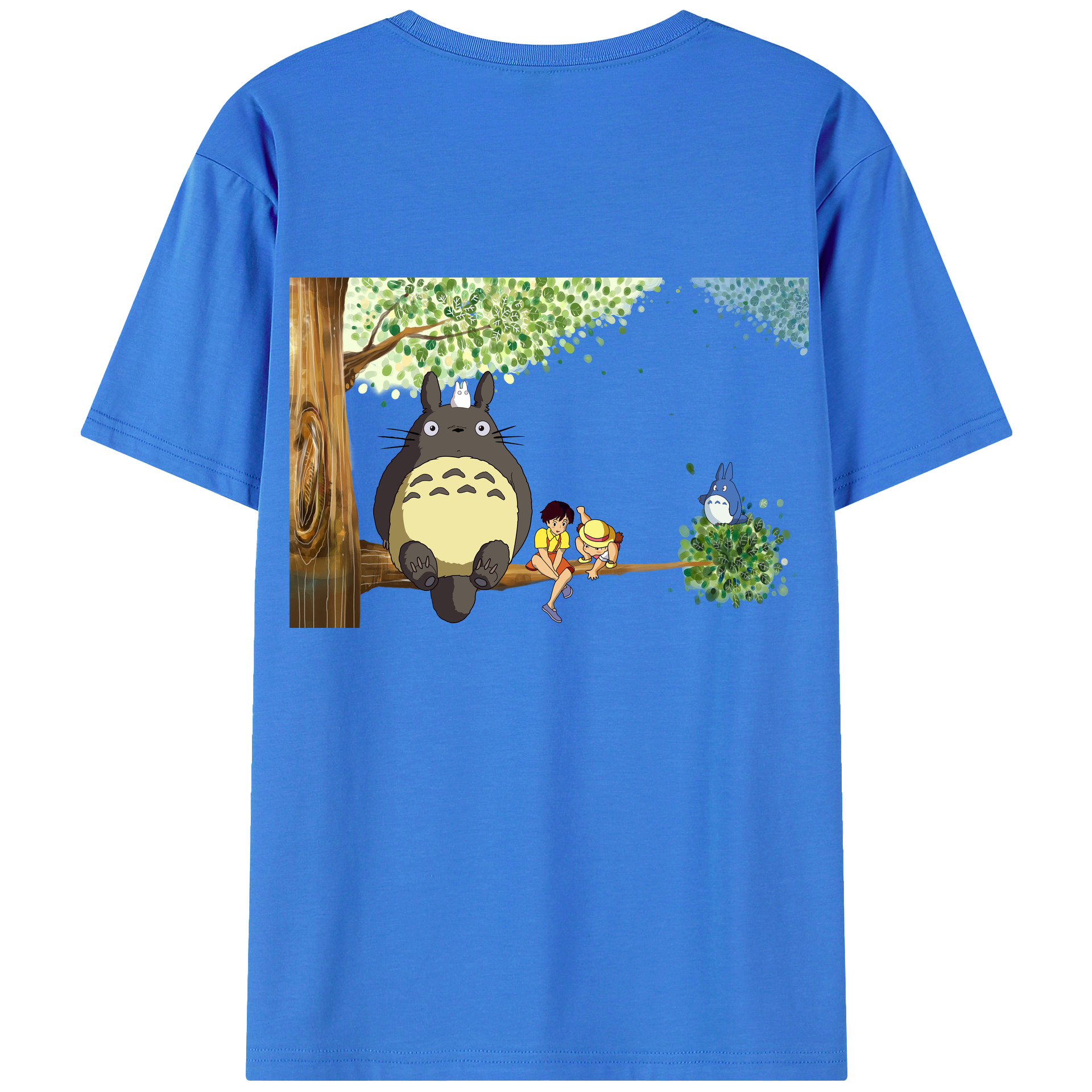 （画像用） となりのトトロ 草壁メイ 草壁サツキ My Neighbor Totoro Satsuki Kusakabe Mei Kusakabe 綿100％ メンズ半袖Tシャツ（バックプリント） 通気性