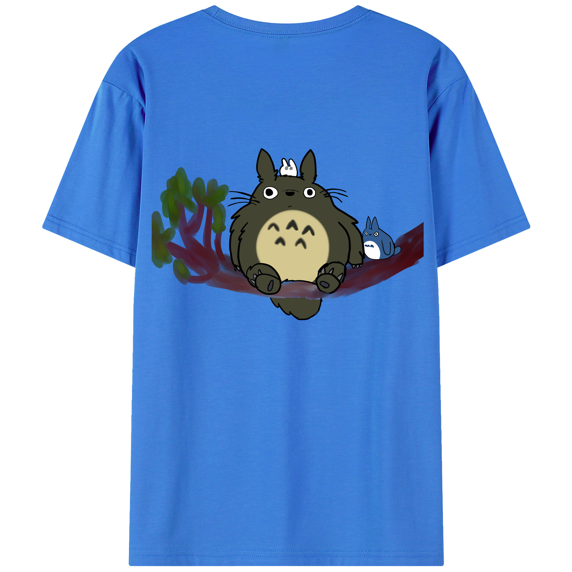 （画像用） となりのトトロ 草壁メイ 草壁サツキ My Neighbor Totoro Satsuki Kusakabe Mei Kusakabe 綿100％ メンズ半袖Tシャツ（バックプリント） 通気性