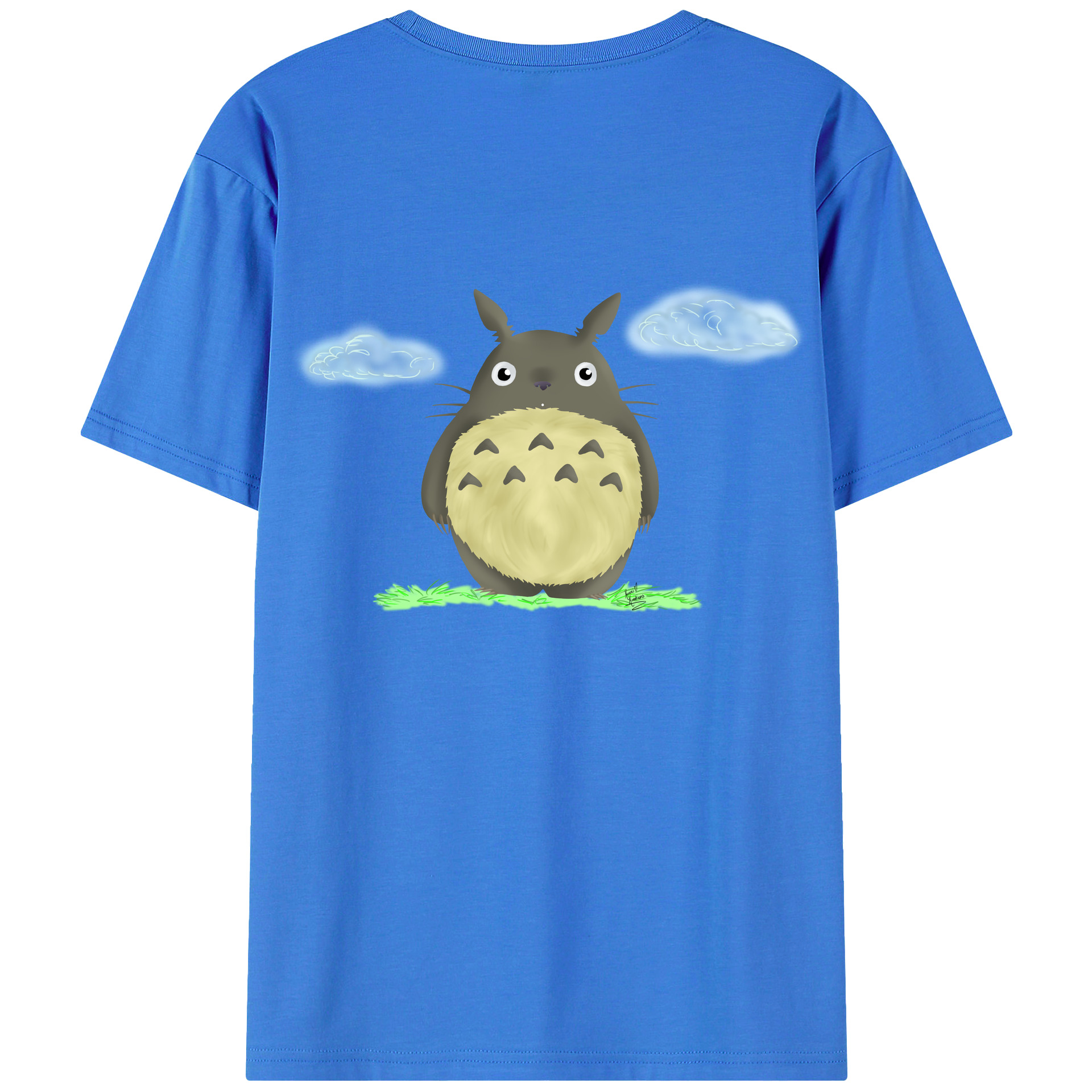 （画像用） となりのトトロ 草壁メイ 草壁サツキ My Neighbor Totoro Satsuki Kusakabe Mei Kusakabe 綿100％ メンズ半袖Tシャツ（バックプリント） 通気性