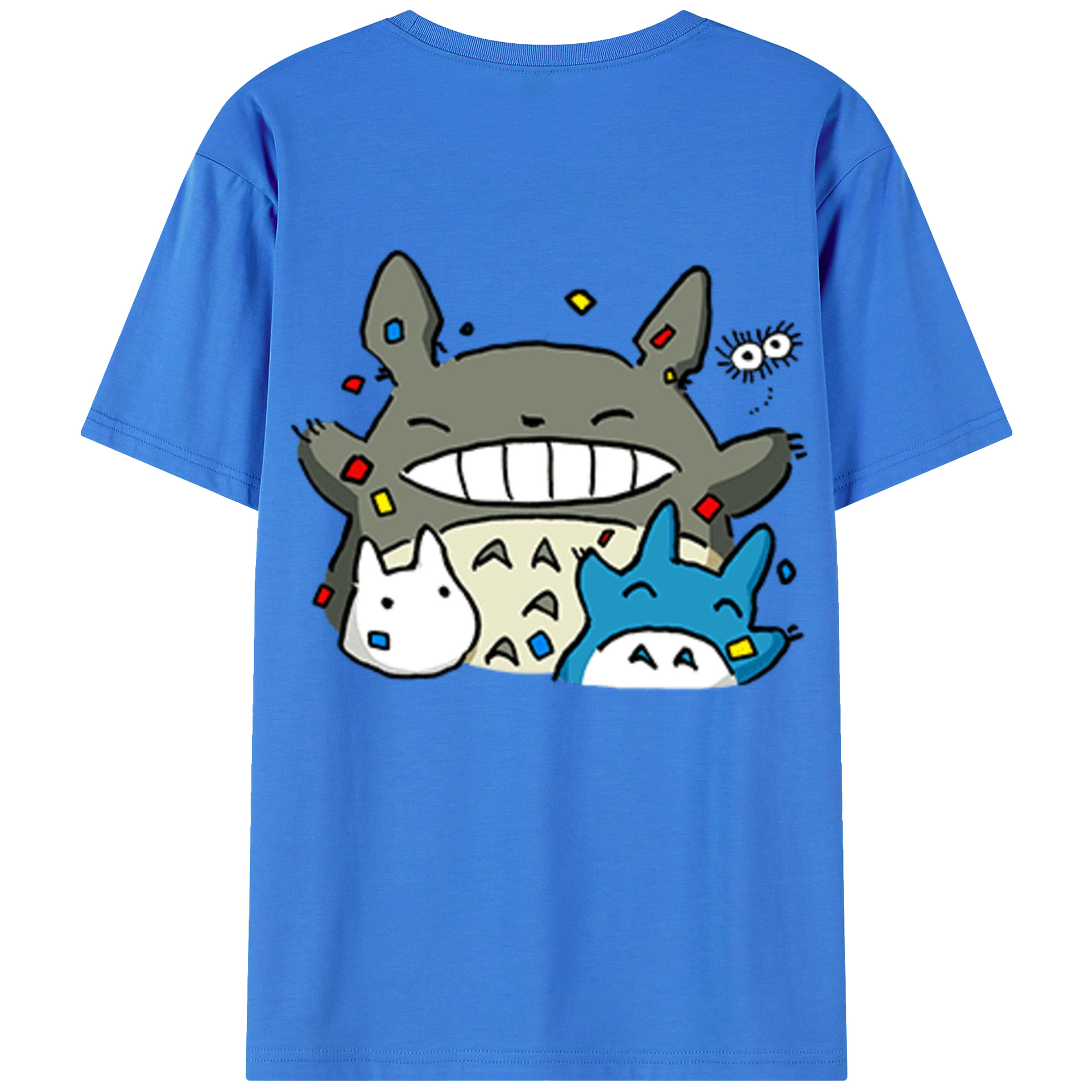 （画像用） となりのトトロ 草壁メイ 草壁サツキ My Neighbor Totoro Satsuki Kusakabe Mei Kusakabe 綿100％ メンズ半袖Tシャツ（バックプリント） 通気性