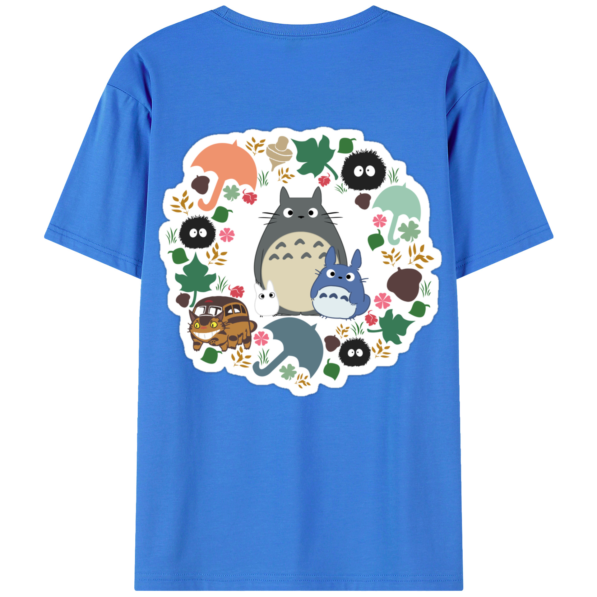 （画像用） となりのトトロ 草壁メイ 草壁サツキ My Neighbor Totoro Satsuki Kusakabe Mei Kusakabe 綿100％ メンズ半袖Tシャツ（バックプリント） 通気性