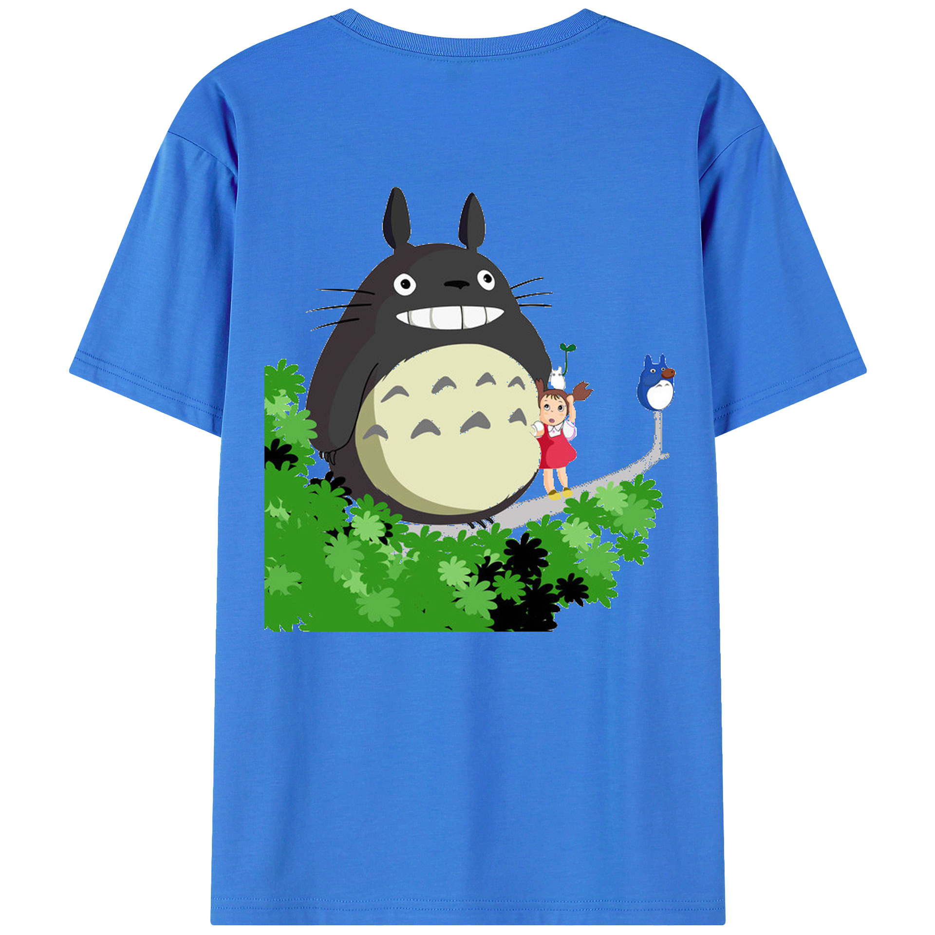 （画像用） となりのトトロ 草壁メイ 草壁サツキ My Neighbor Totoro Satsuki Kusakabe Mei Kusakabe 綿100％ メンズ半袖Tシャツ（バックプリント） 通気性