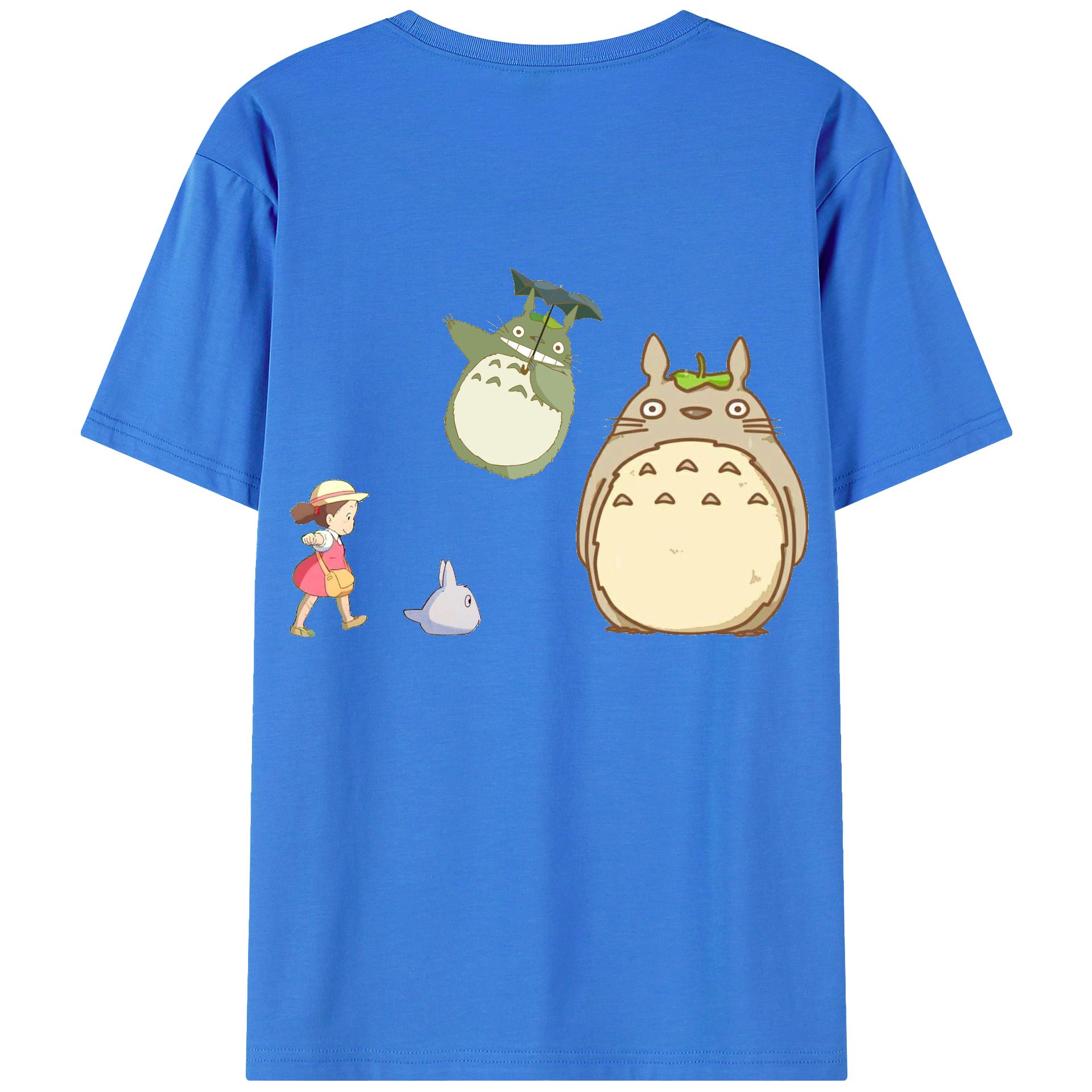 （画像用） となりのトトロ 草壁メイ 草壁サツキ My Neighbor Totoro Satsuki Kusakabe Mei Kusakabe 綿100％ メンズ半袖Tシャツ（バックプリント） 通気性