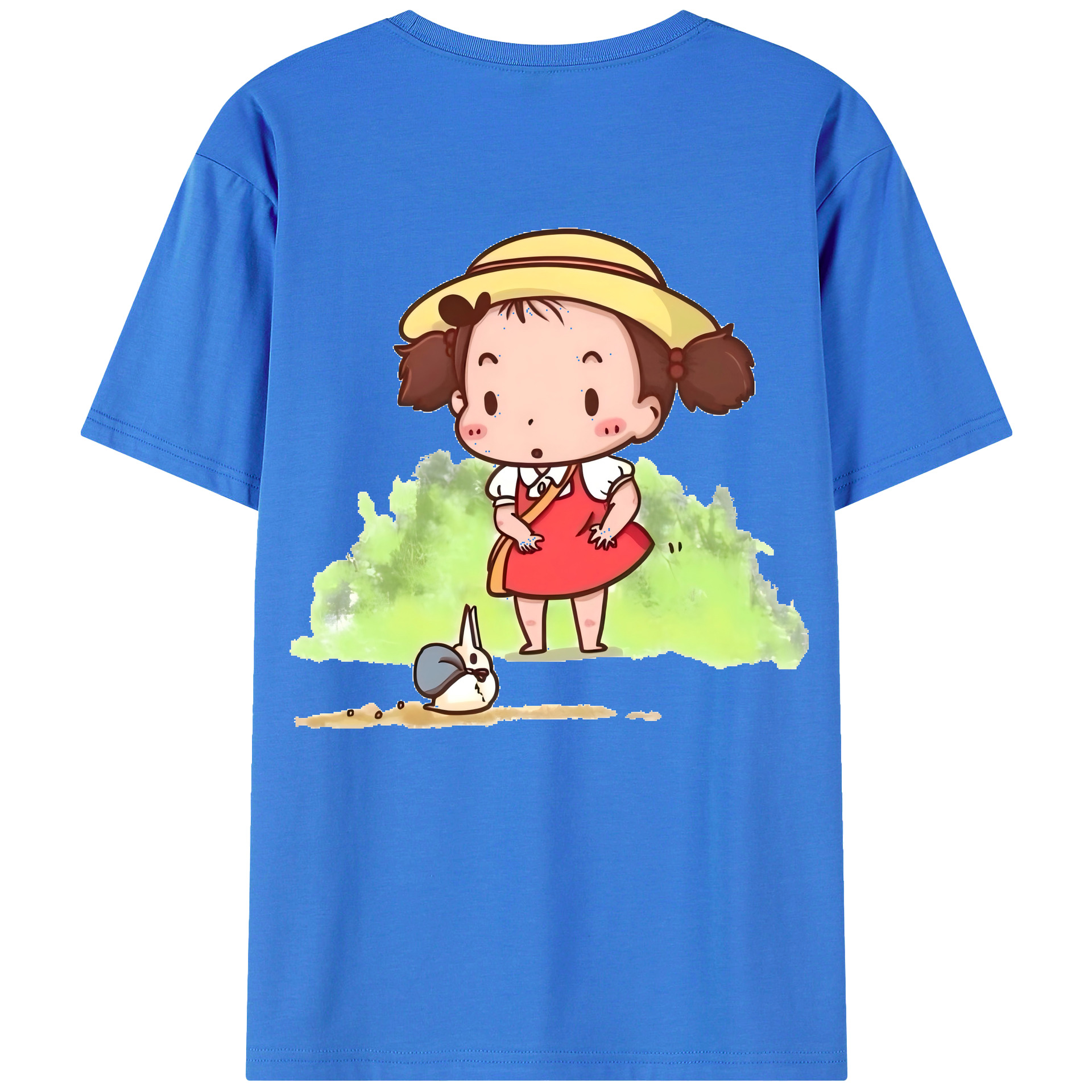 （画像用） となりのトトロ 草壁メイ 草壁サツキ My Neighbor Totoro Satsuki Kusakabe Mei Kusakabe 綿100％ メンズ半袖Tシャツ（バックプリント） 通気性