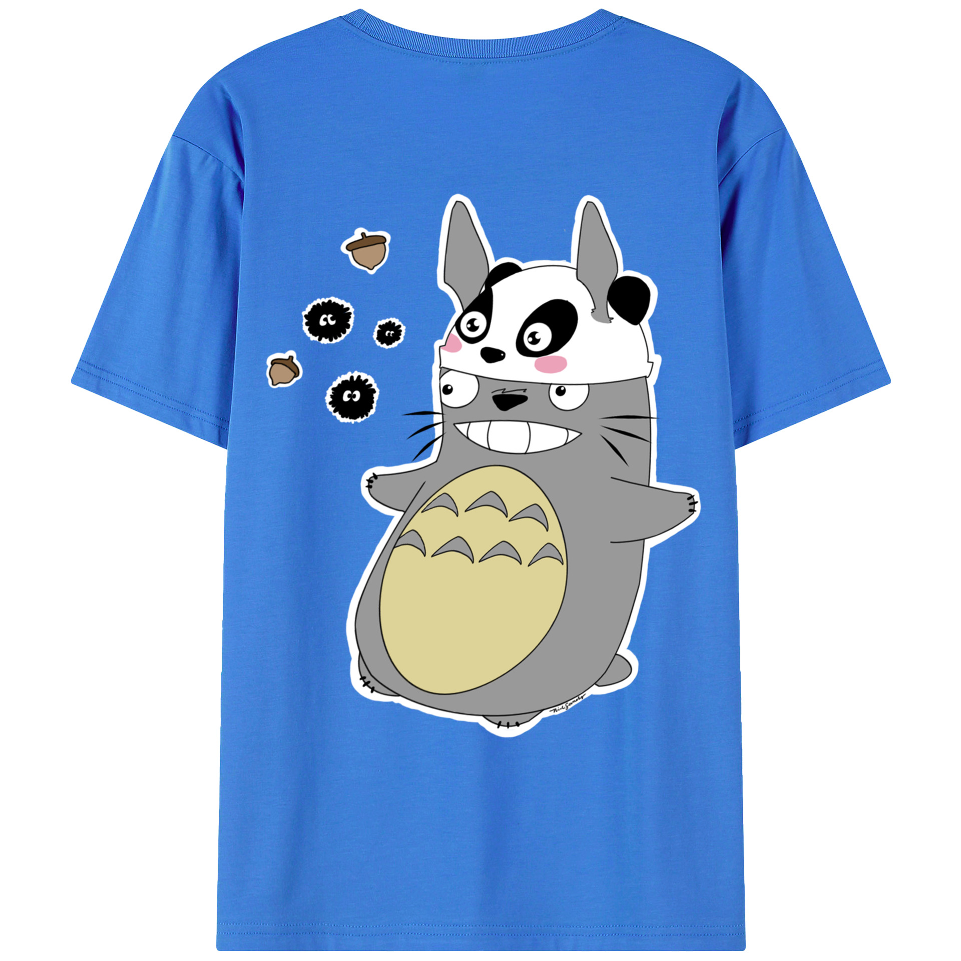 （画像用） となりのトトロ 草壁メイ 草壁サツキ My Neighbor Totoro Satsuki Kusakabe Mei Kusakabe 綿100％ メンズ半袖Tシャツ（バックプリント） 通気性