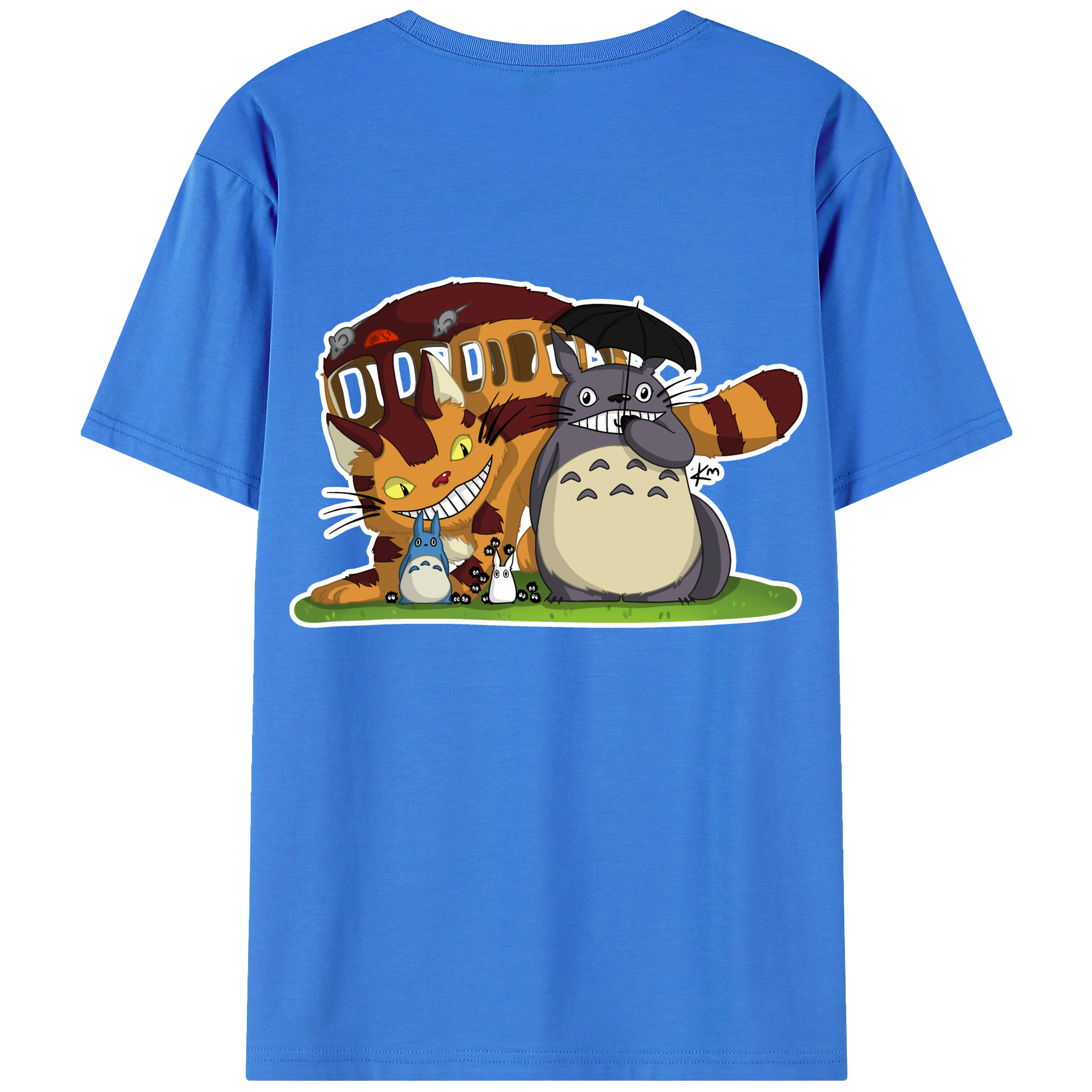 （画像用） となりのトトロ 草壁メイ 草壁サツキ My Neighbor Totoro Satsuki Kusakabe Mei Kusakabe 綿100％ メンズ半袖Tシャツ（バックプリント） 通気性