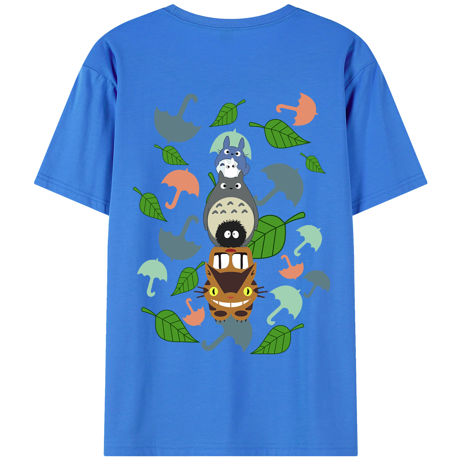 （画像用） となりのトトロ 草壁メイ 草壁サツキ My Neighbor Totoro Satsuki Kusakabe Mei Kusakabe 綿100％ メンズ半袖Tシャツ（バックプリント） 通気性