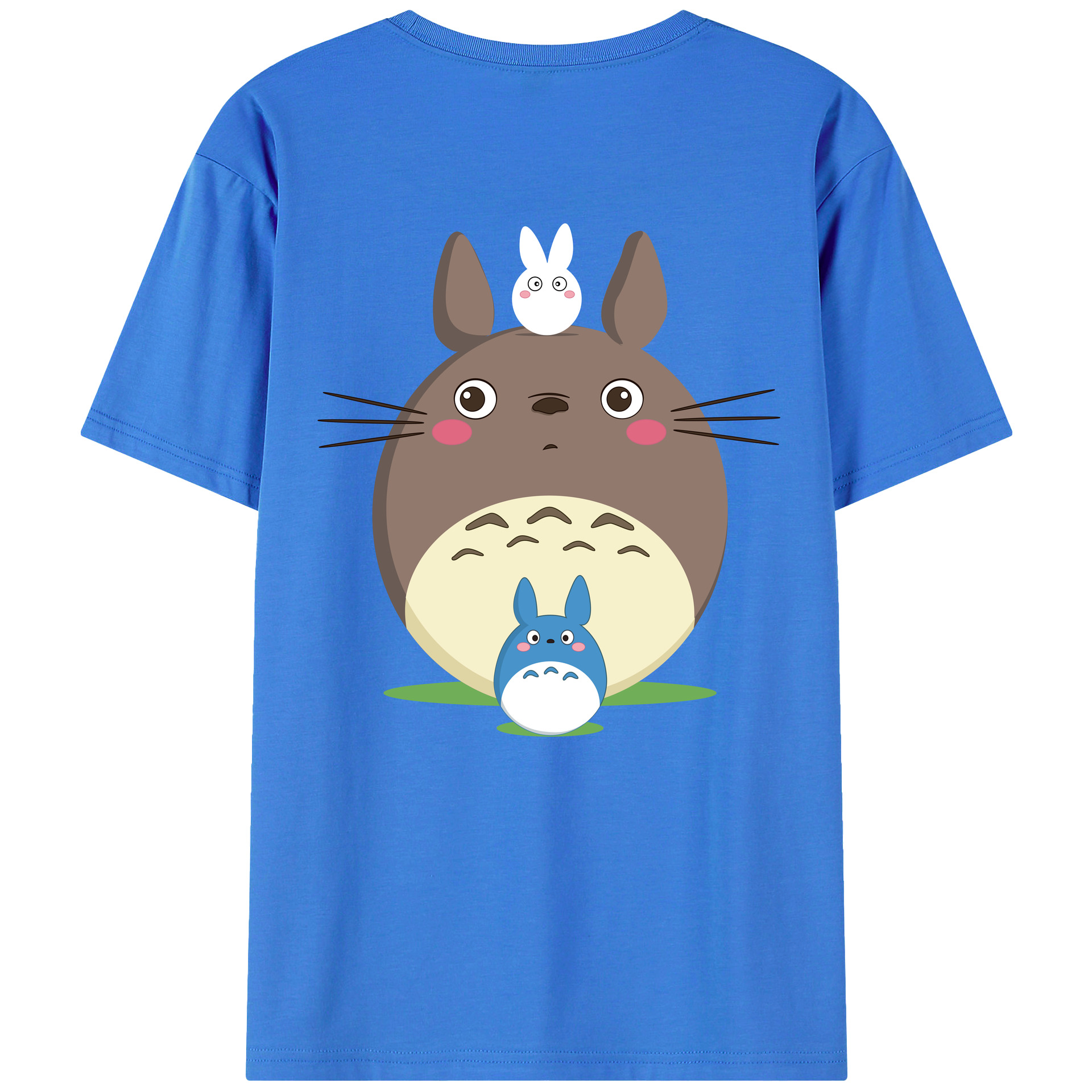 （画像用） となりのトトロ 草壁メイ 草壁サツキ My Neighbor Totoro Satsuki Kusakabe Mei Kusakabe 綿100％ メンズ半袖Tシャツ（バックプリント） 通気性