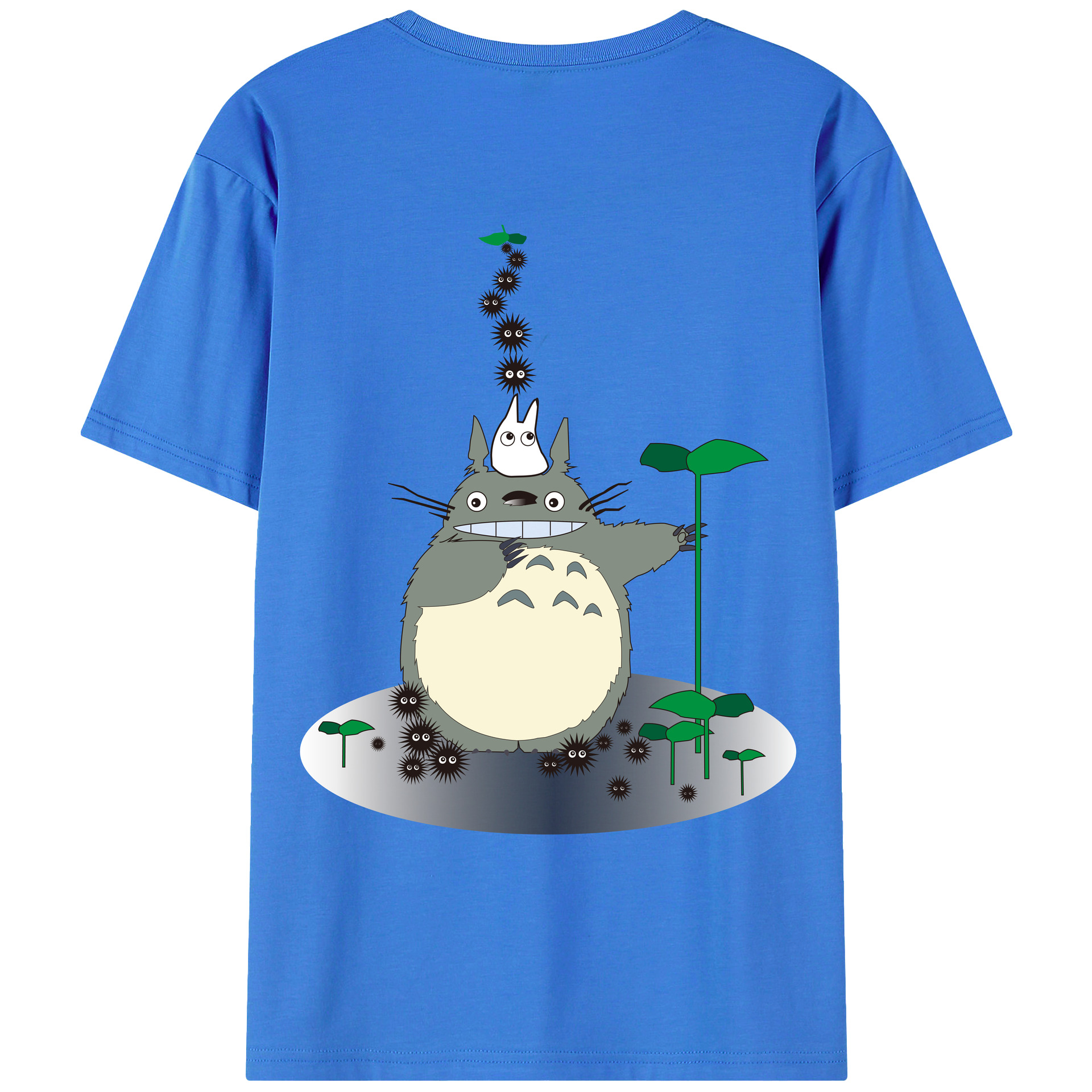 （画像用） となりのトトロ 草壁メイ 草壁サツキ My Neighbor Totoro Satsuki Kusakabe Mei Kusakabe 綿100％ メンズ半袖Tシャツ（バックプリント） 通気性