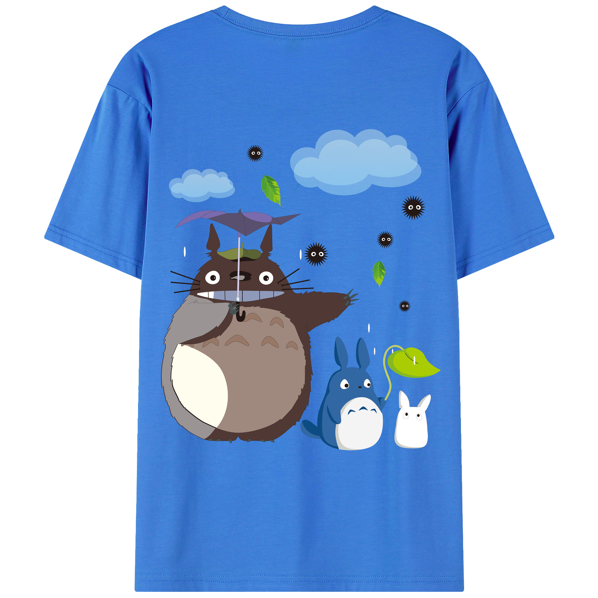 （画像用） となりのトトロ 草壁メイ 草壁サツキ My Neighbor Totoro Satsuki Kusakabe Mei Kusakabe 綿100％ メンズ半袖Tシャツ（バックプリント） 通気性