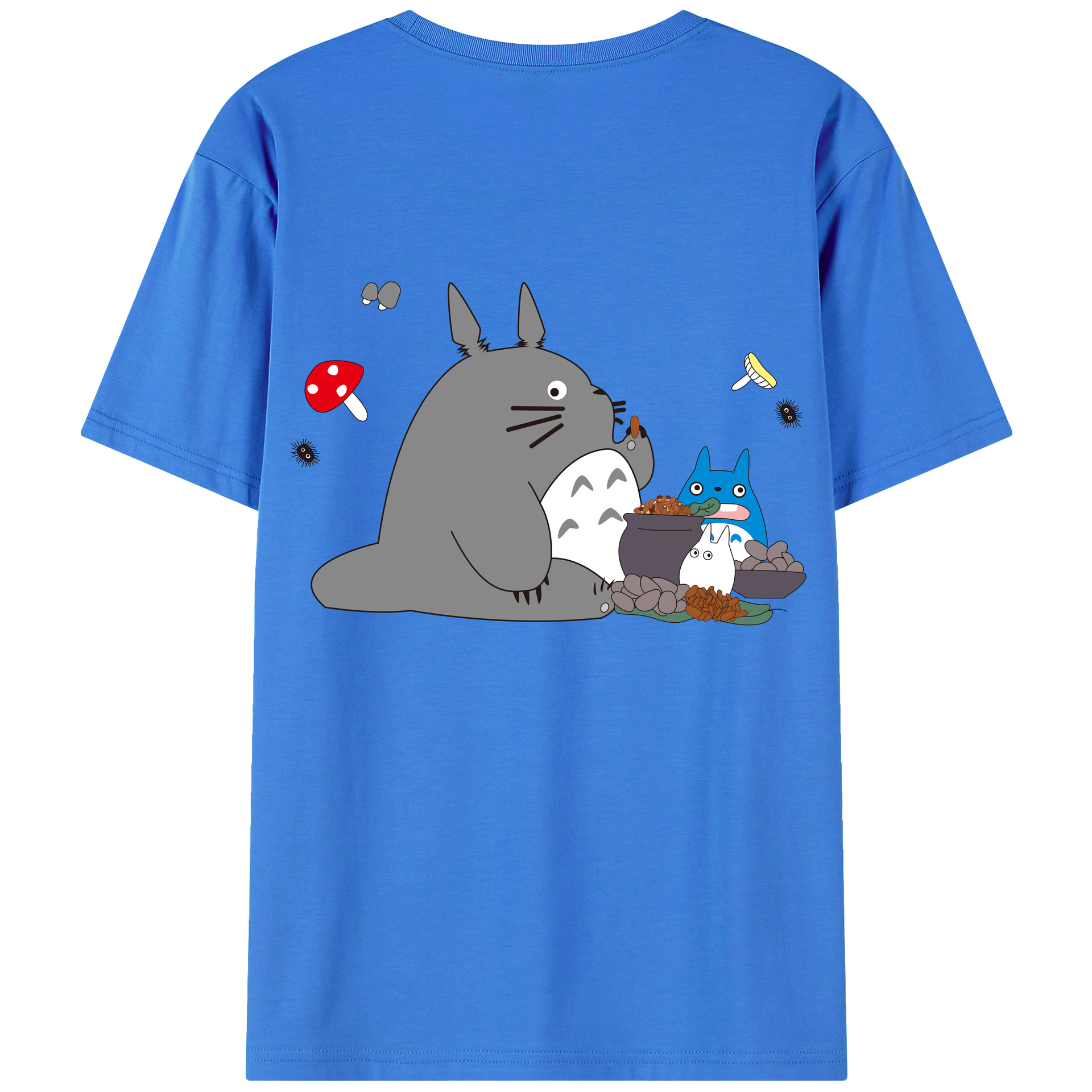 （画像用） となりのトトロ 草壁メイ 草壁サツキ My Neighbor Totoro Satsuki Kusakabe Mei Kusakabe 綿100％ メンズ半袖Tシャツ（バックプリント） 通気性