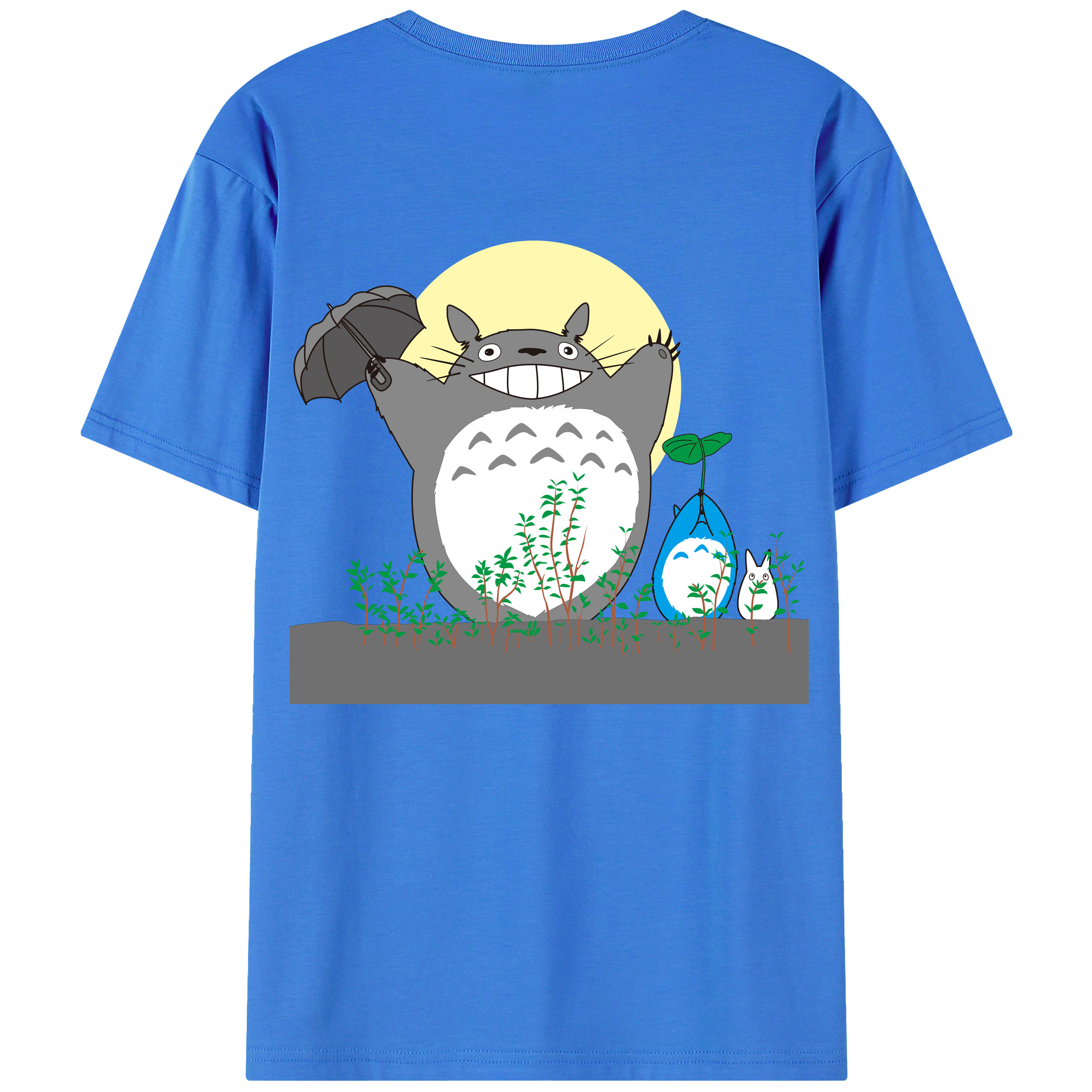 （画像用） となりのトトロ 草壁メイ 草壁サツキ My Neighbor Totoro Satsuki Kusakabe Mei Kusakabe 綿100％ メンズ半袖Tシャツ（バックプリント） 通気性