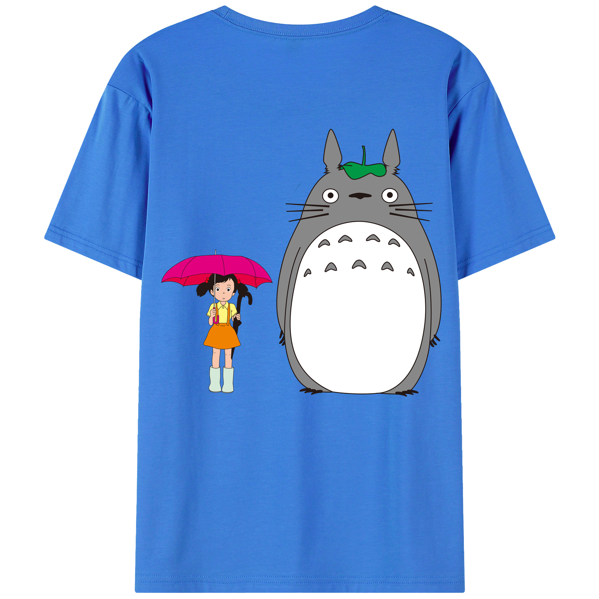 （画像用） となりのトトロ 草壁メイ 草壁サツキ My Neighbor Totoro Satsuki Kusakabe Mei Kusakabe 綿100％ メンズ半袖Tシャツ（バックプリント） 通気性